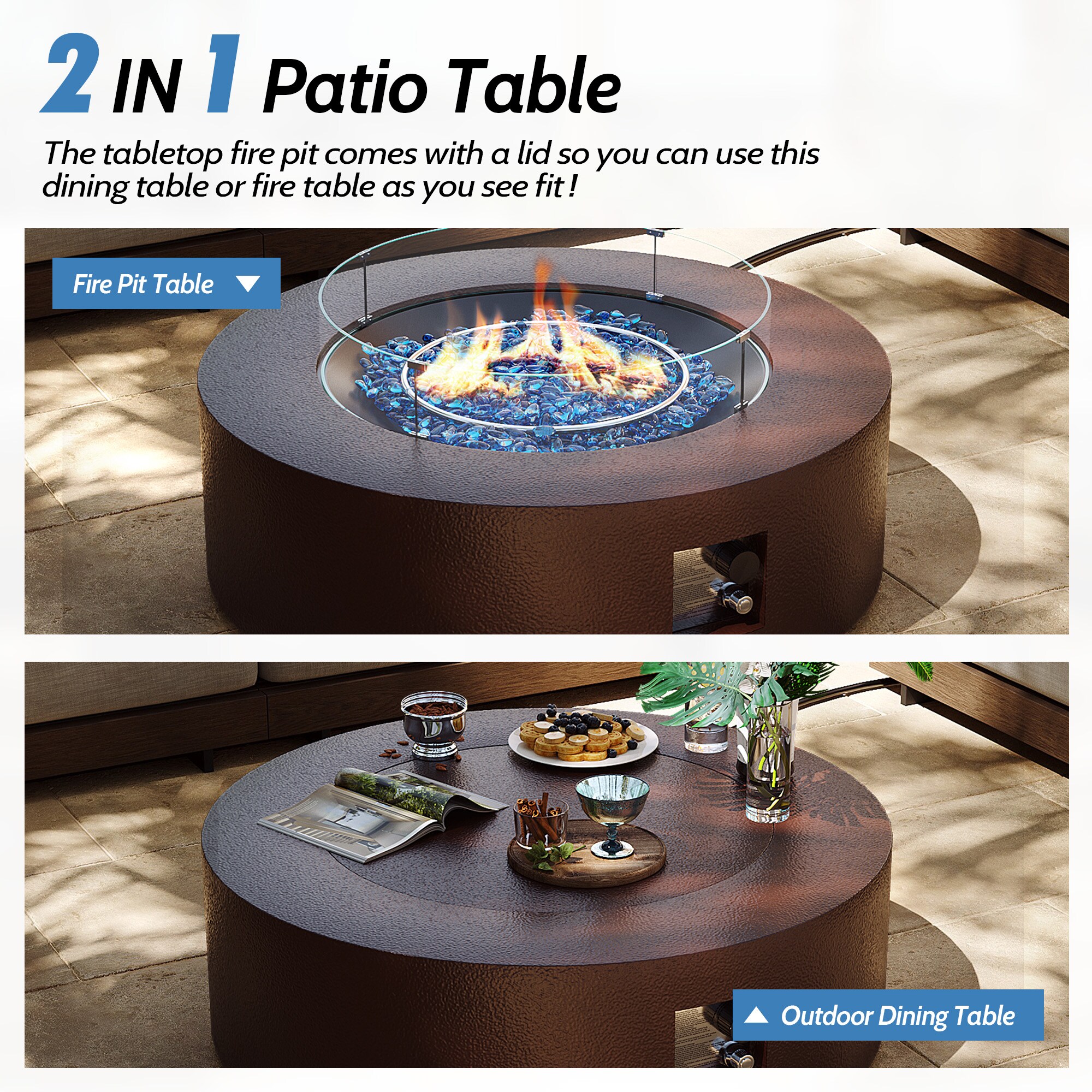 UPHA PL-42TPYX-BR-K Outdoor-Gas-Firepits - View #7