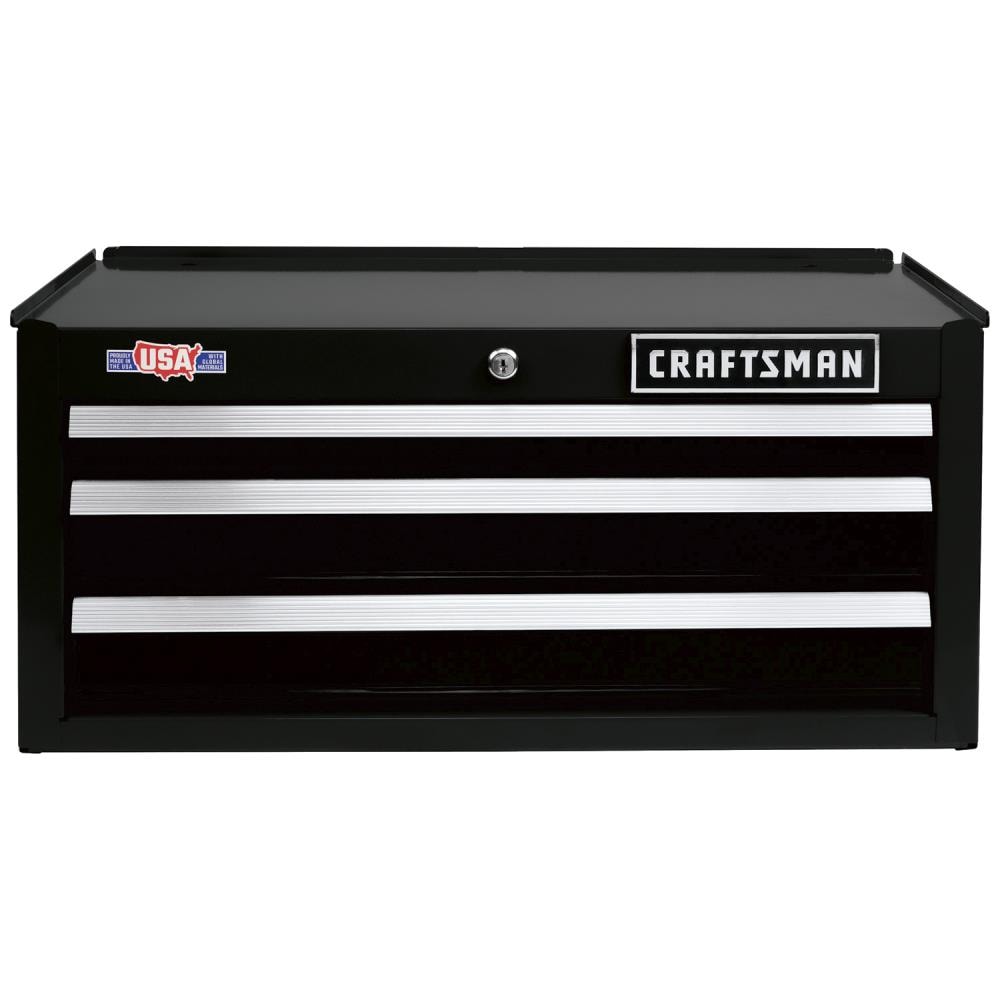 CRAFTSMAN 2000 Series 26-in W x 12.25-in H 3-Drawer Steel Tool Chest (Black)  in the Top Tool Chests department at