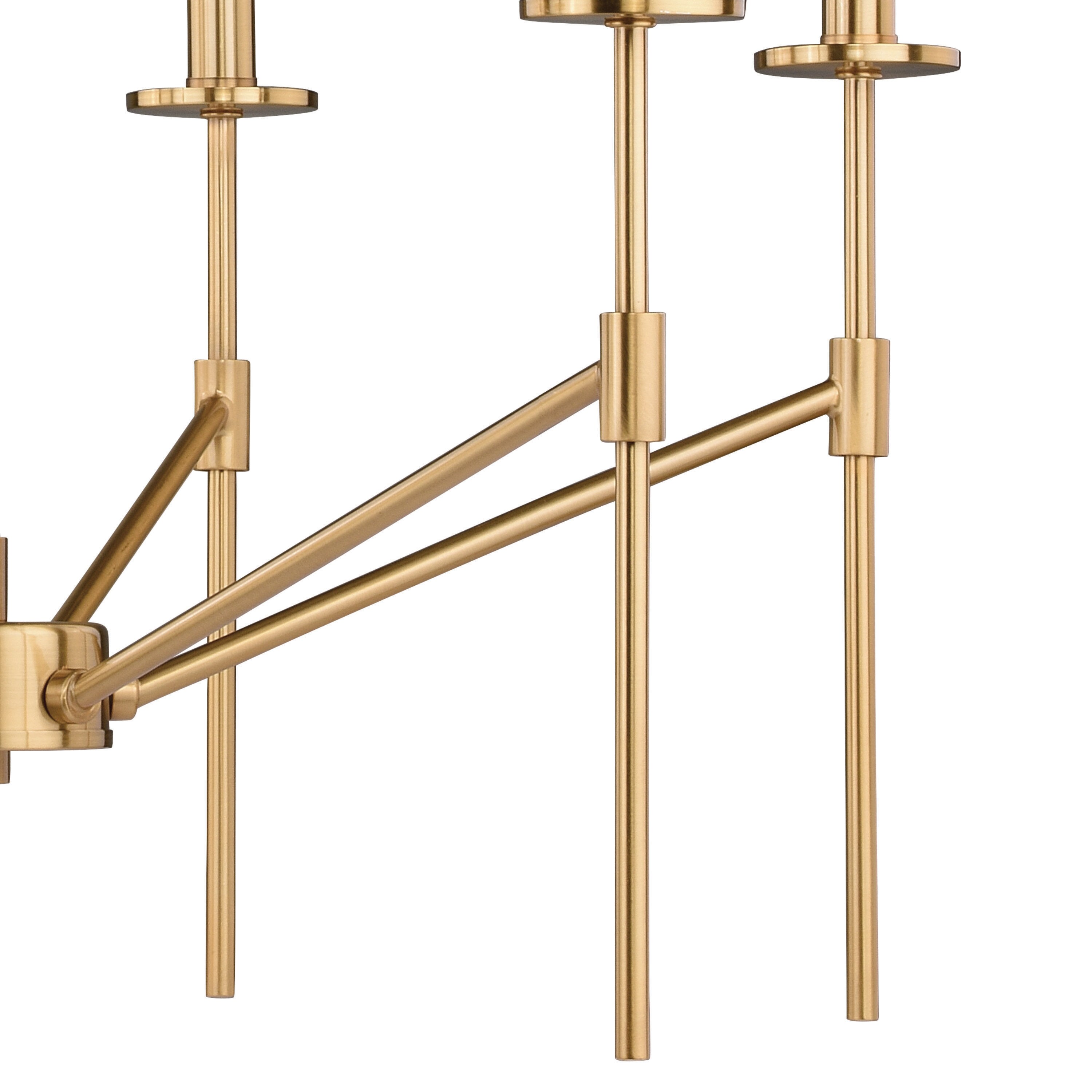 Mid-Century Modern Kedzie 24" Natural Brass 6-Light Chandelier