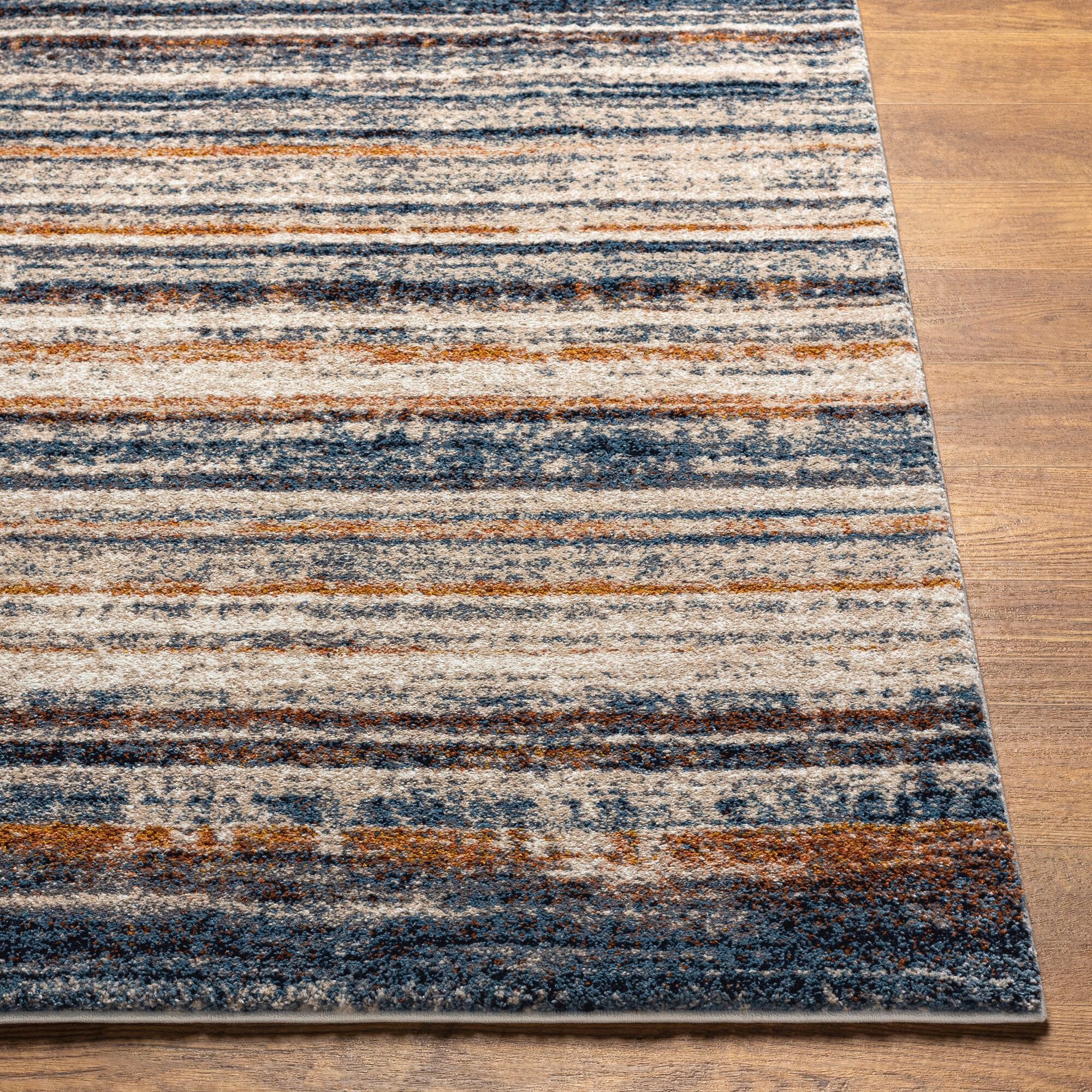 Modern Tuscany Blue High Pile 8' x 10' Synthetic Area Rug