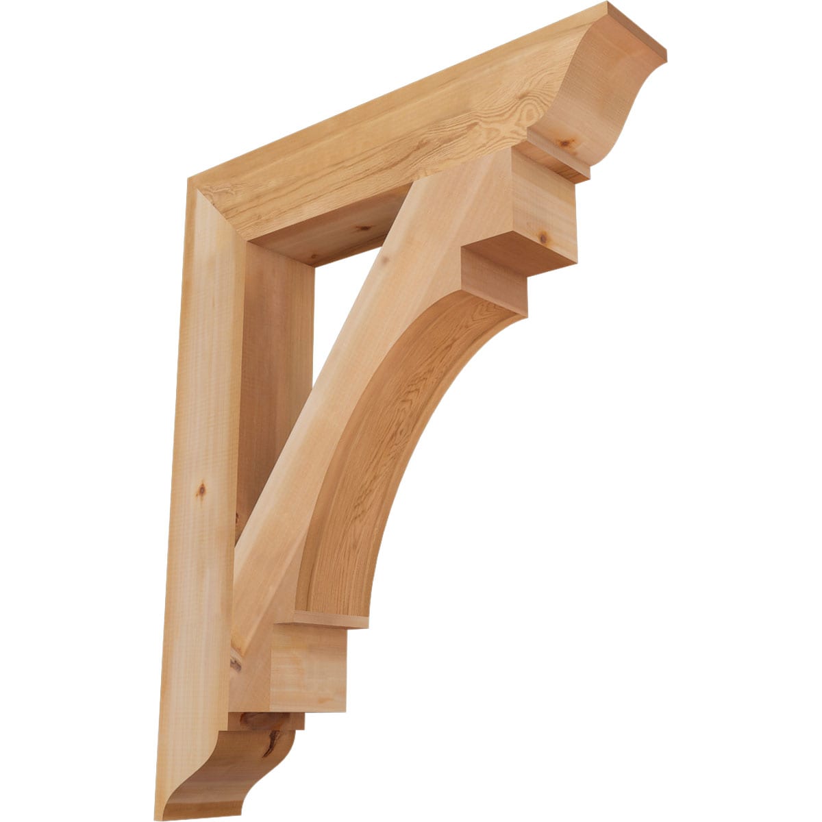 Ekena Millwork BKT06X32X40MRC01SWR Merced traditional smooth 5-1/2-in x 32-in x 40-in Western red cedar Brown Wood Standard bracket