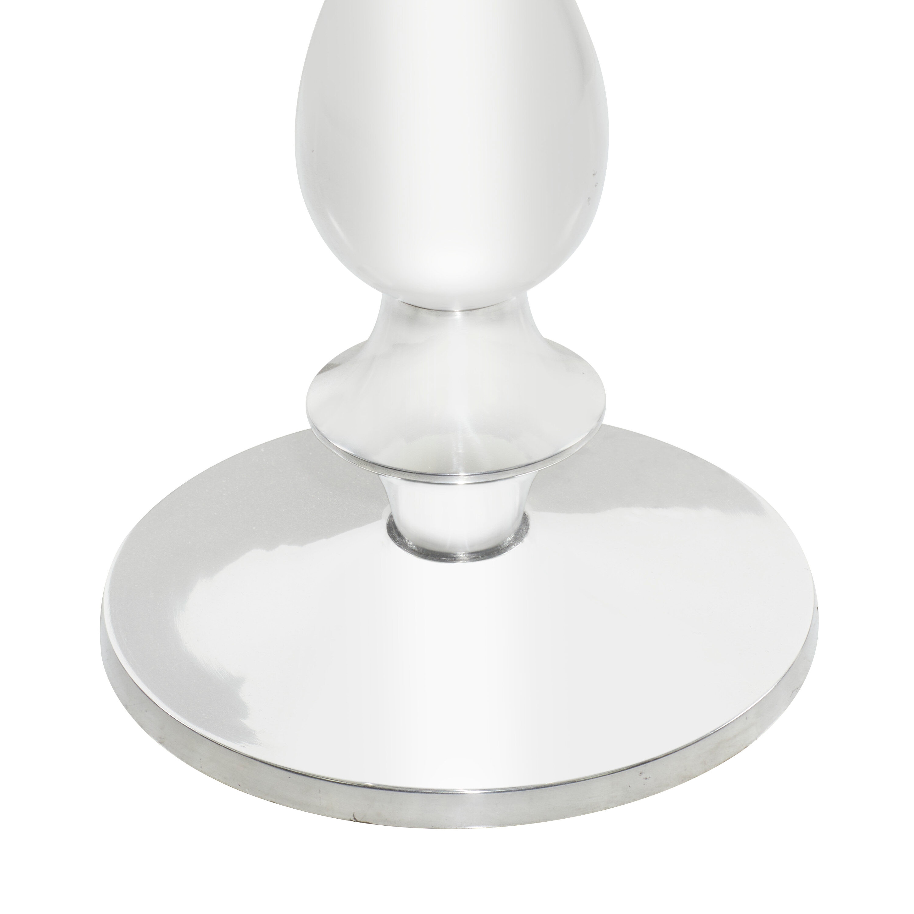 White Marble and Silver Aluminum Round Accent Table