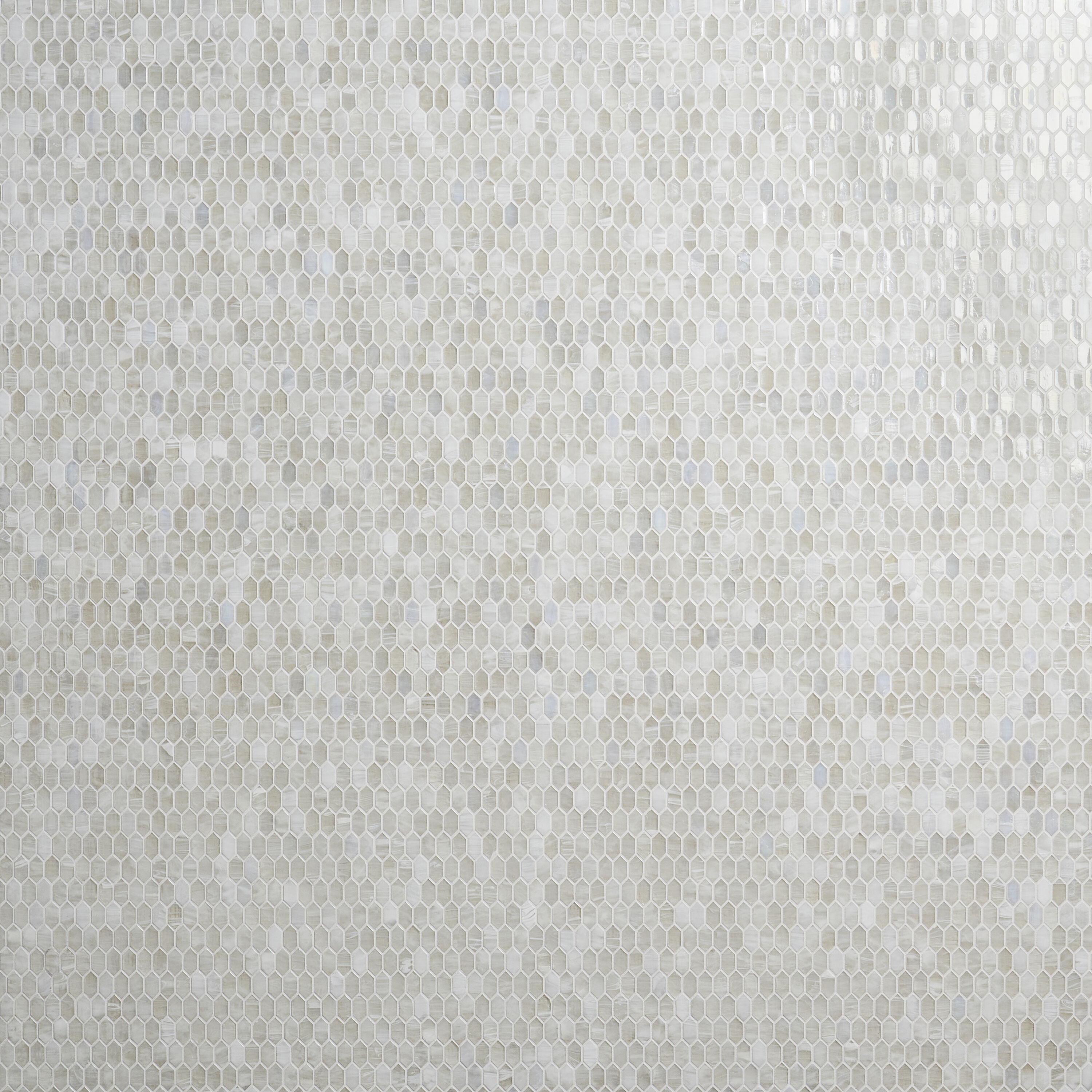 Flicker White Polished Glass Hexagonal Mosaic Wall Tile
