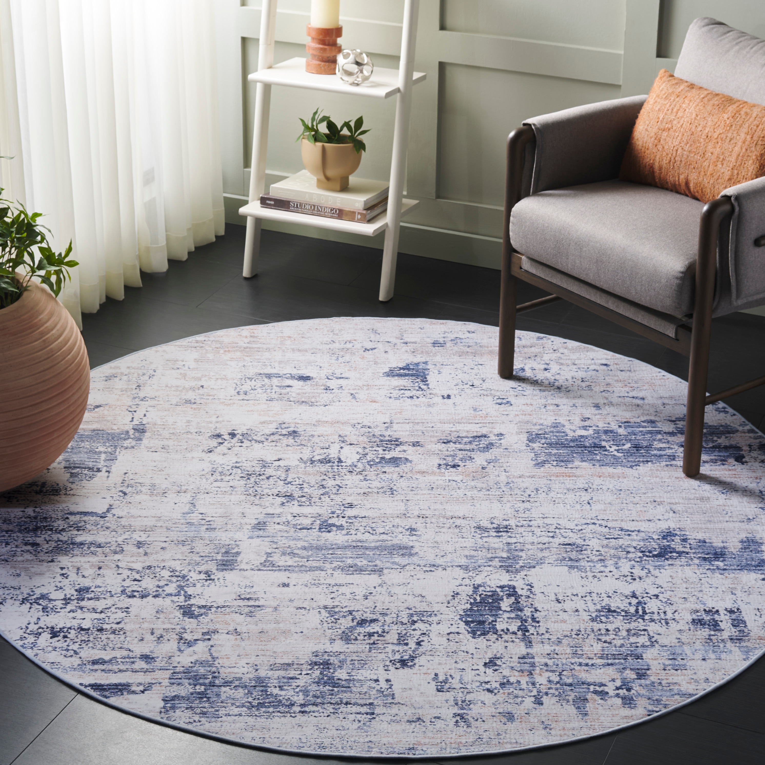 Tacoma 944B Beige Blue 6ft x 6ft Contemporary Rug