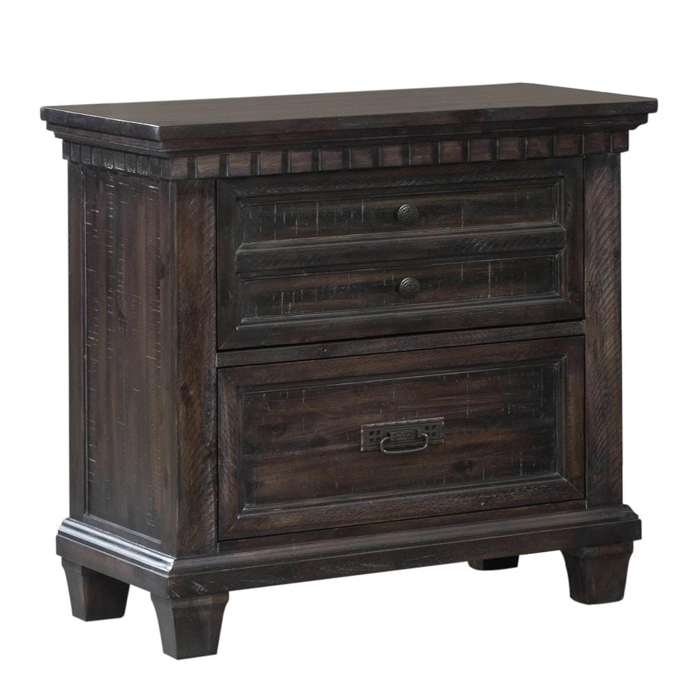 Steele Transitional King Bedroom Set in Smokey Gray Oak with LED Nightstand