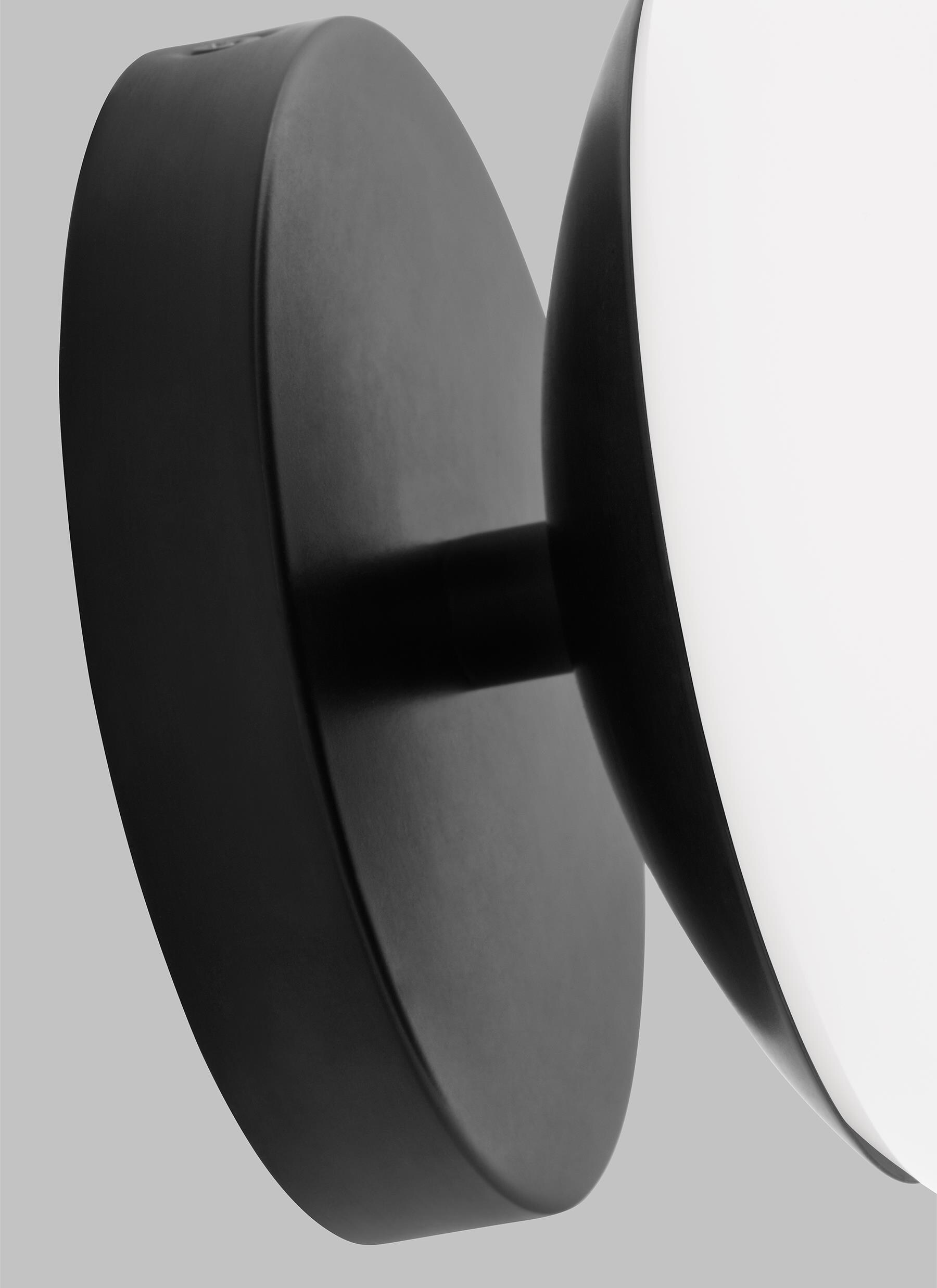 Lune Aged Iron and Milk White Glass Wall Sconce