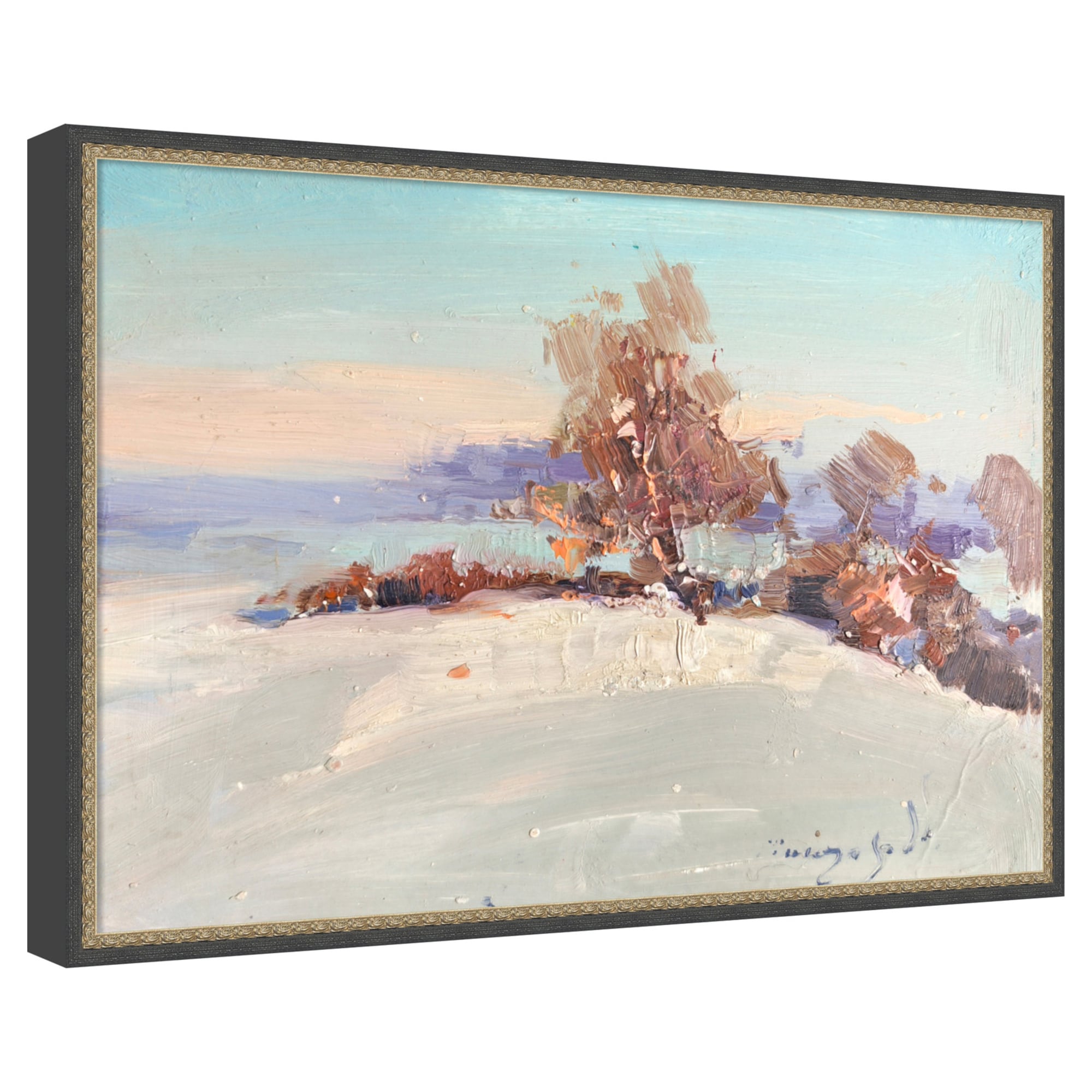 Amanti Art Winter in the Field by Alexander Shandor Framed Mounted Canvas Wall Art Print