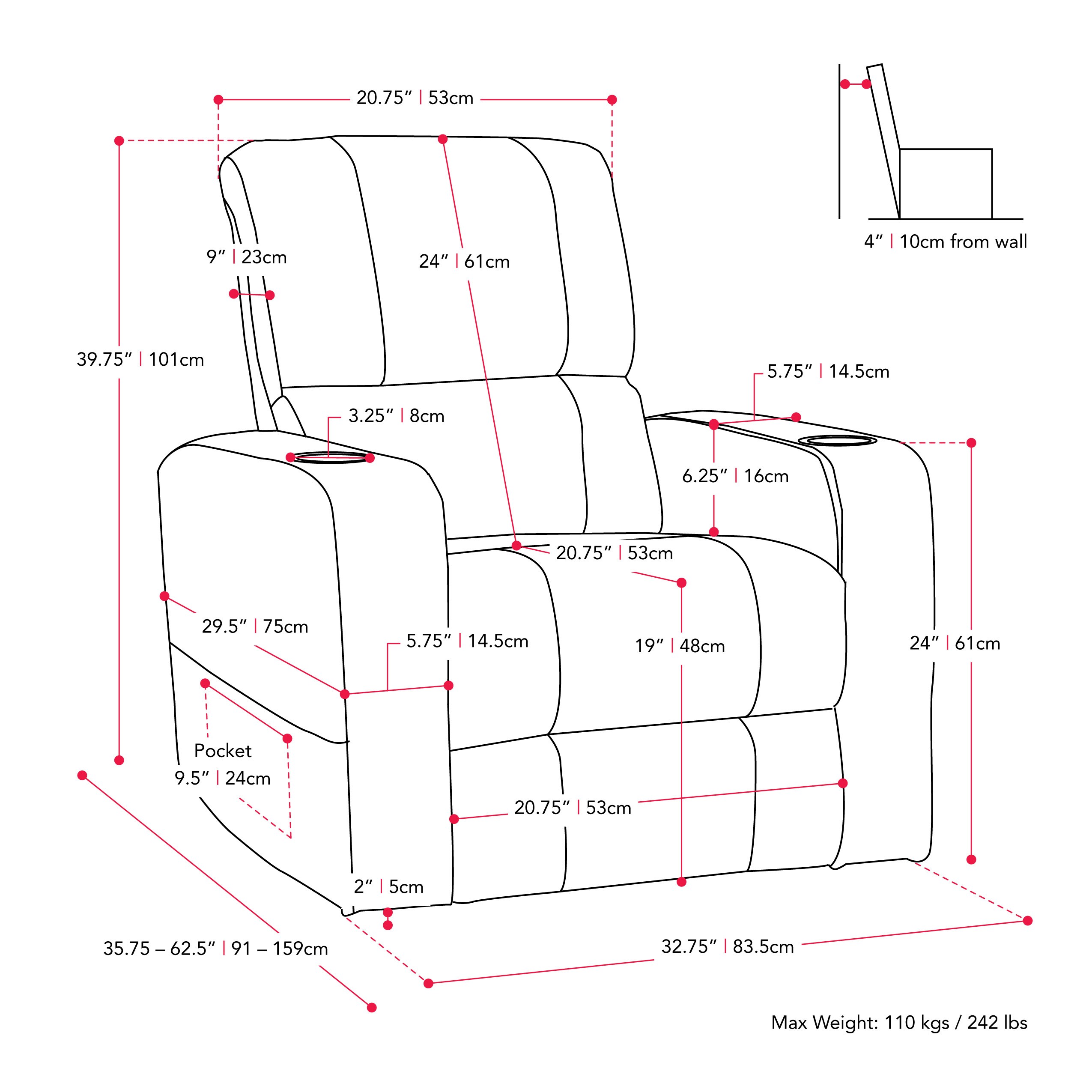 CorLiving LRB-301-R recliners - View #14