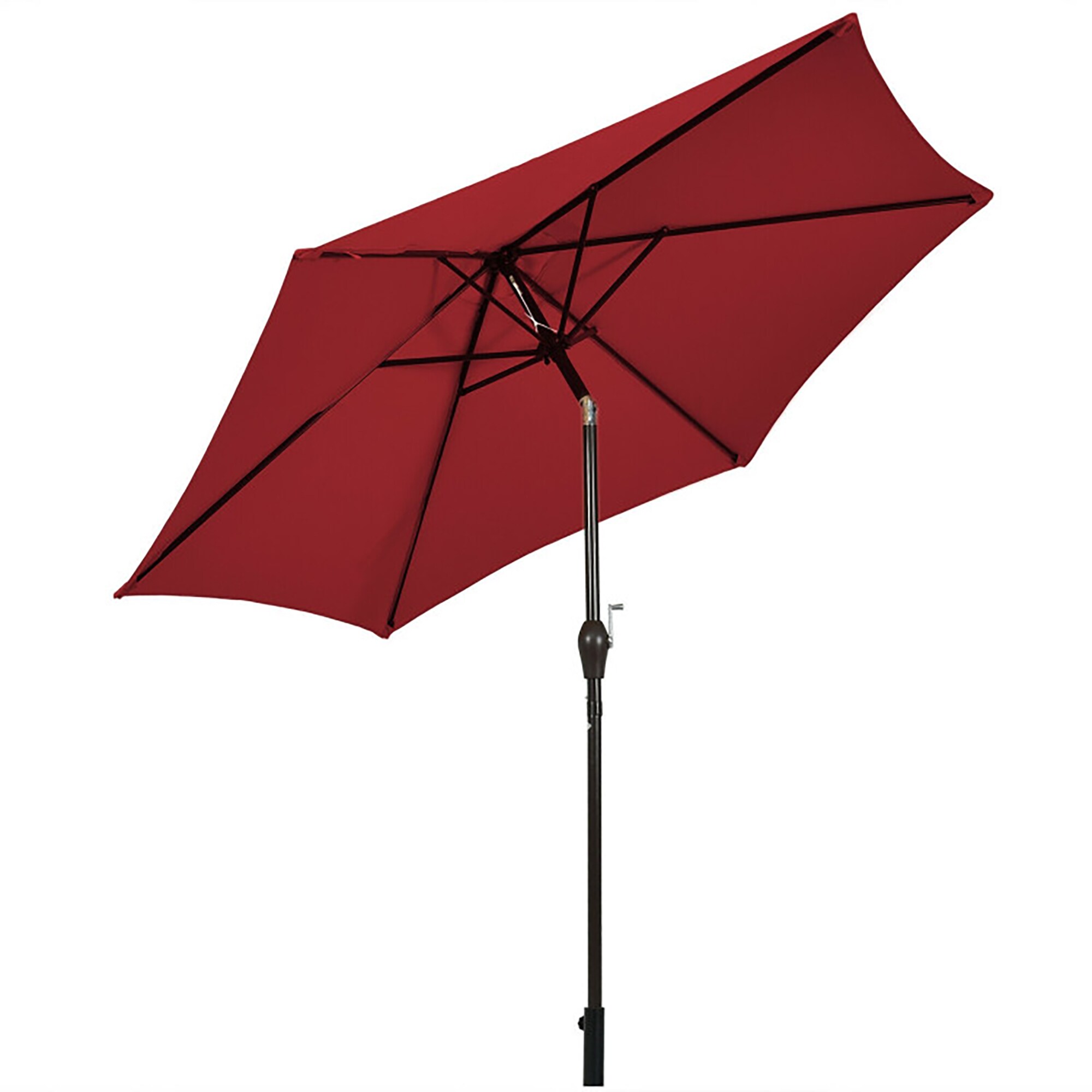 CASAINC ED-UM9H200004 9-Feet Steel Red Crank Garden Patio Umbrella