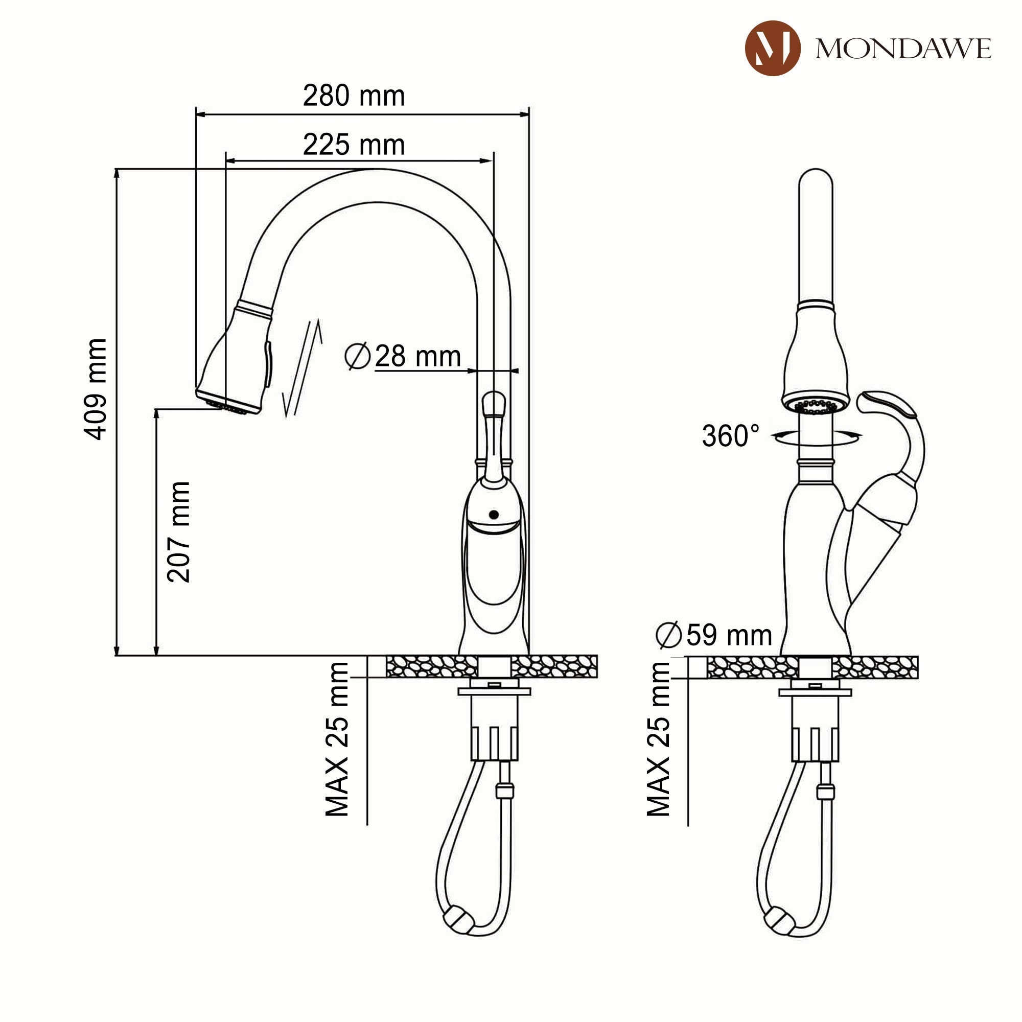 CASAINC MD-D95-MB Kitchen-Faucets - View #5