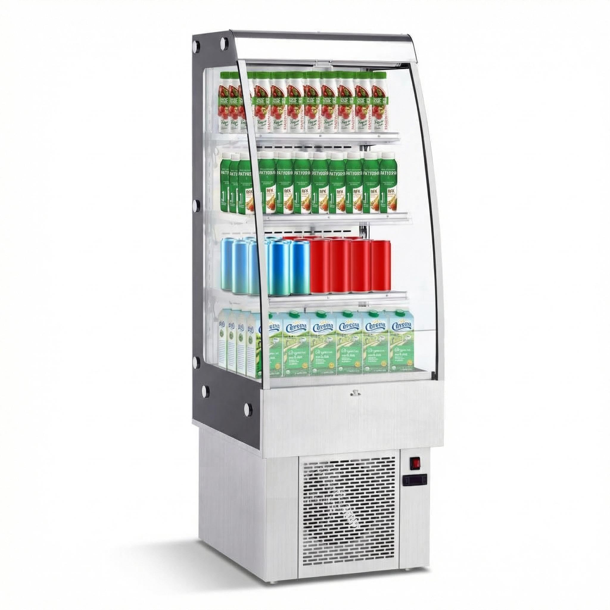 DEXSO 8.8 Cu.Ft Stainless Steel Commercial Display Refrigerator with LED Light Sansujyuku sansujyuku.com