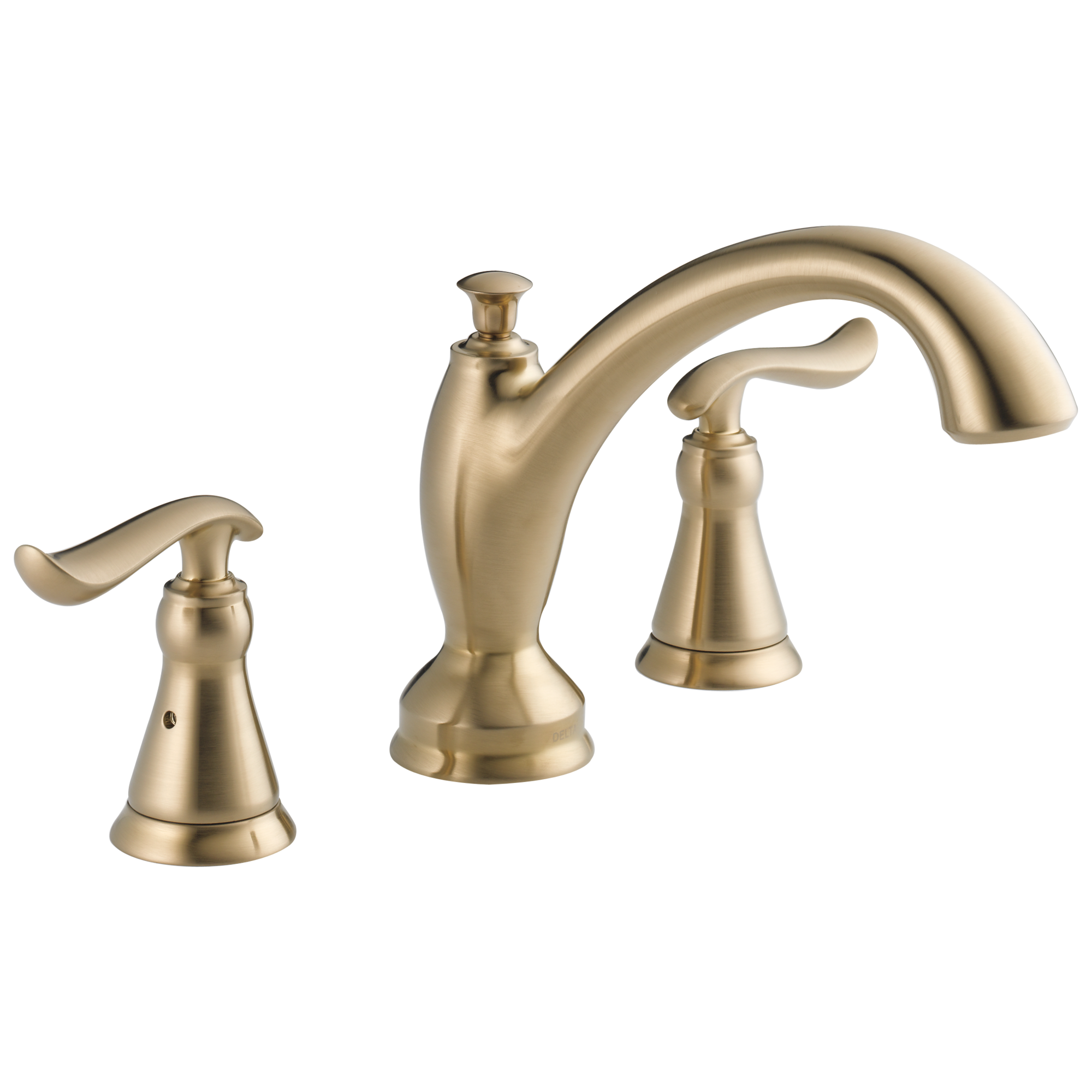 Delta T2794-CZ Linden Champagne Bronze 2-handle Deck-mount Roman Low-arc Bathtub Faucet