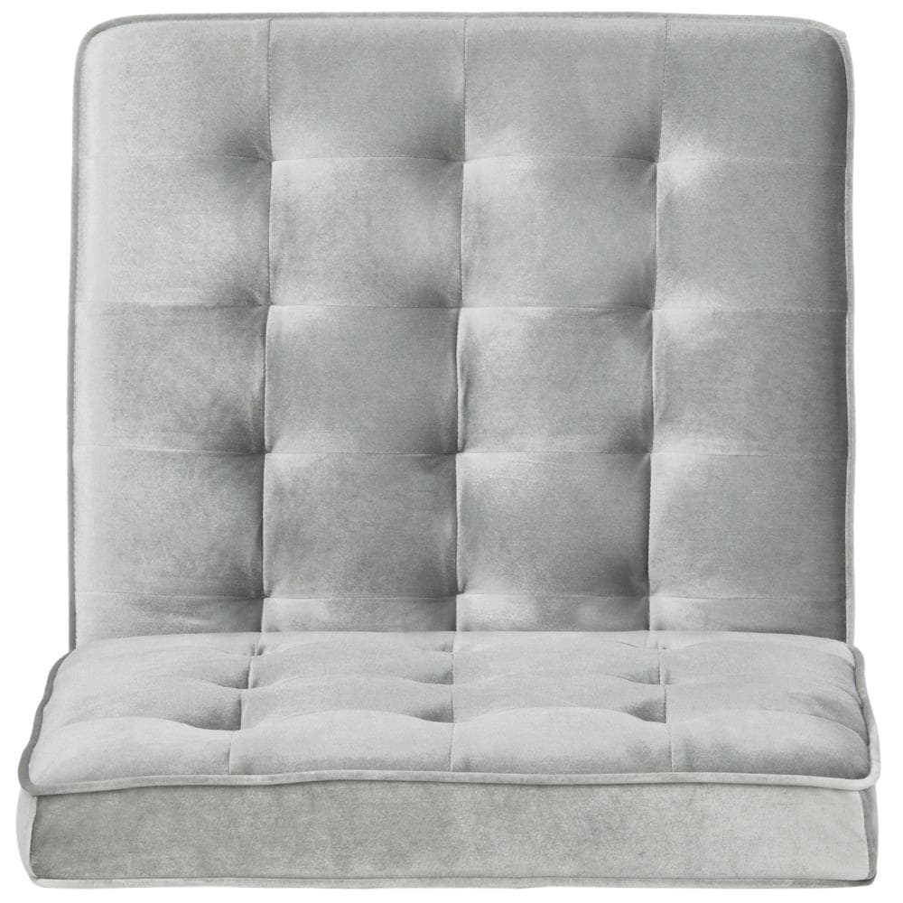 Transitional Gray Velvet Wood Armless Chair 28"W x 30"D x 36"H