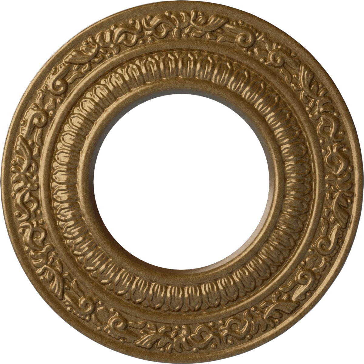 Ekena Millwork CM08ADPAS Andrea 8.125-in W x 8.125-in L Painted Pale Gold Polyurethane Whole Ceiling Medallion