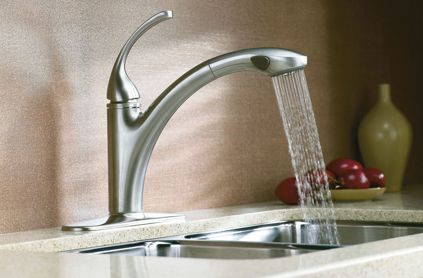 KOHLER 10433-VS Forte Control top Pull-Out Kitchen Sink Faucet, Single Lever Handle,