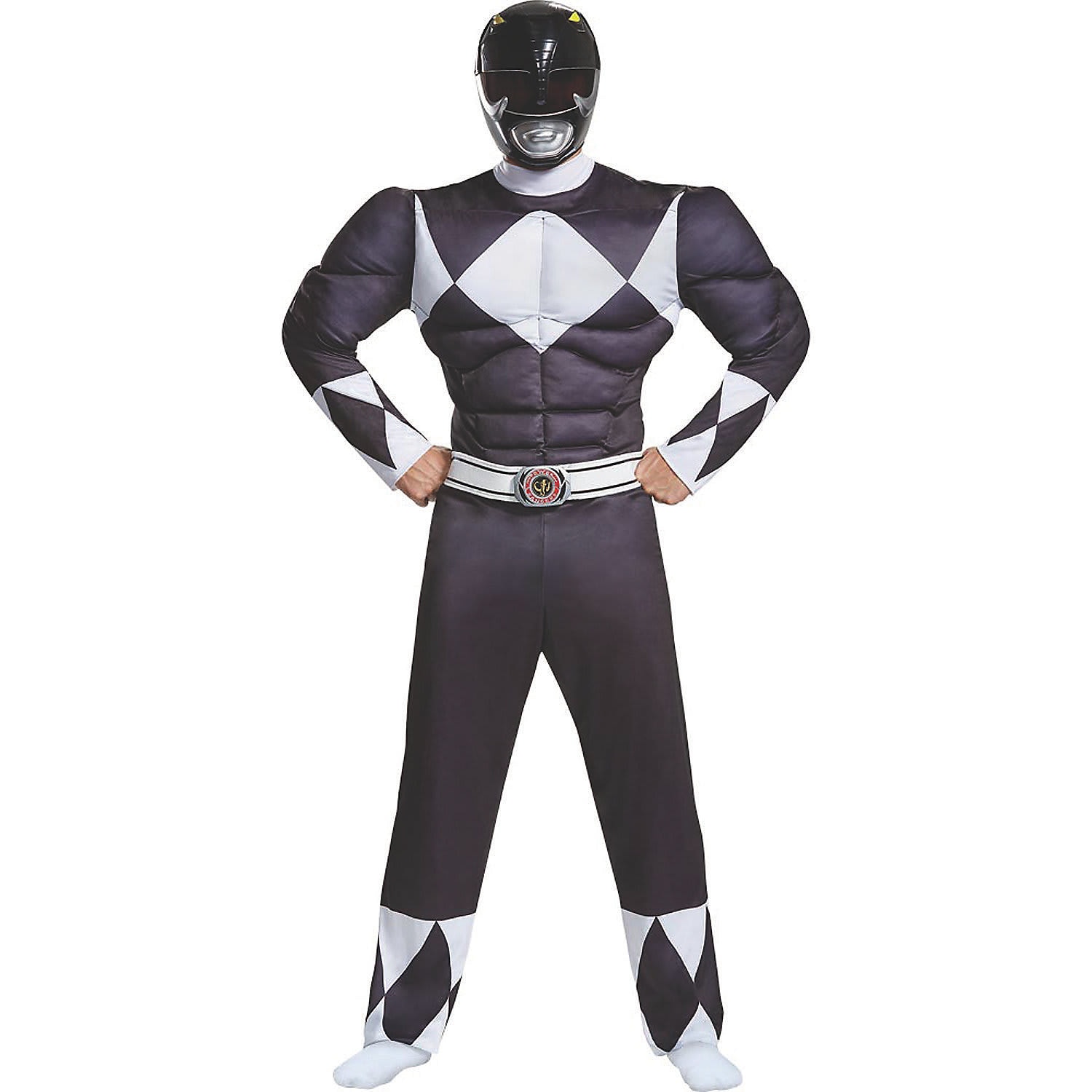 Disguise DG79733D Men's Classic Muscle Mighty Morphin Power Rangers Black Ranger Costume