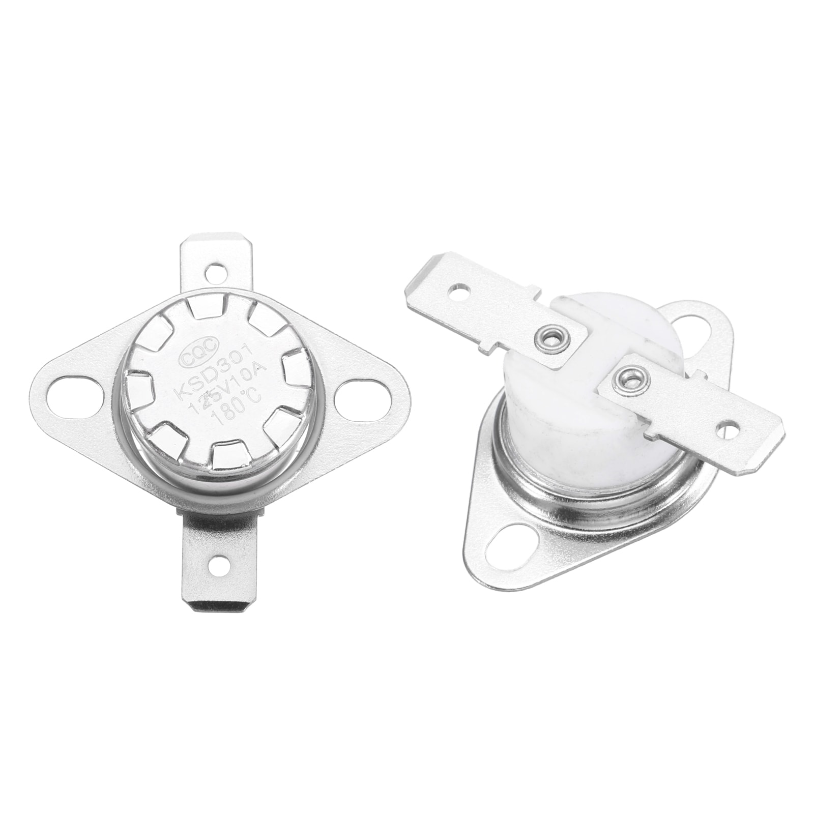 Unique Bargains 2pcs KSD301 Thermostat 180C/356F 10A Normally Closed N.C Adjust Snap Disc Temperature Switch Thermal Cutoff Switch for Microwaves Oven Coffee Maker Ceramic Material #S26042400UX2405