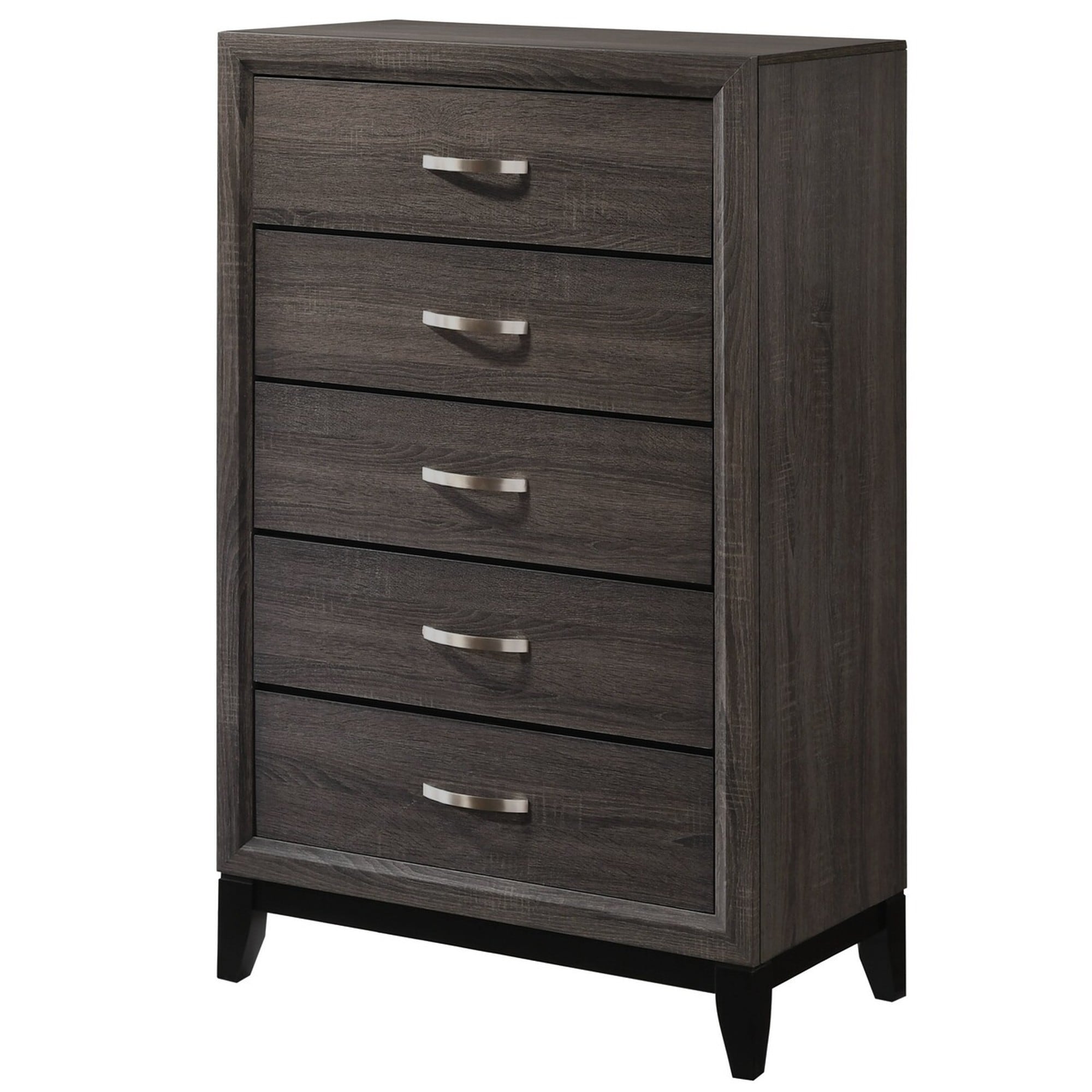 Benzara BM299085 Gray 5 -Drawer Standard dresser