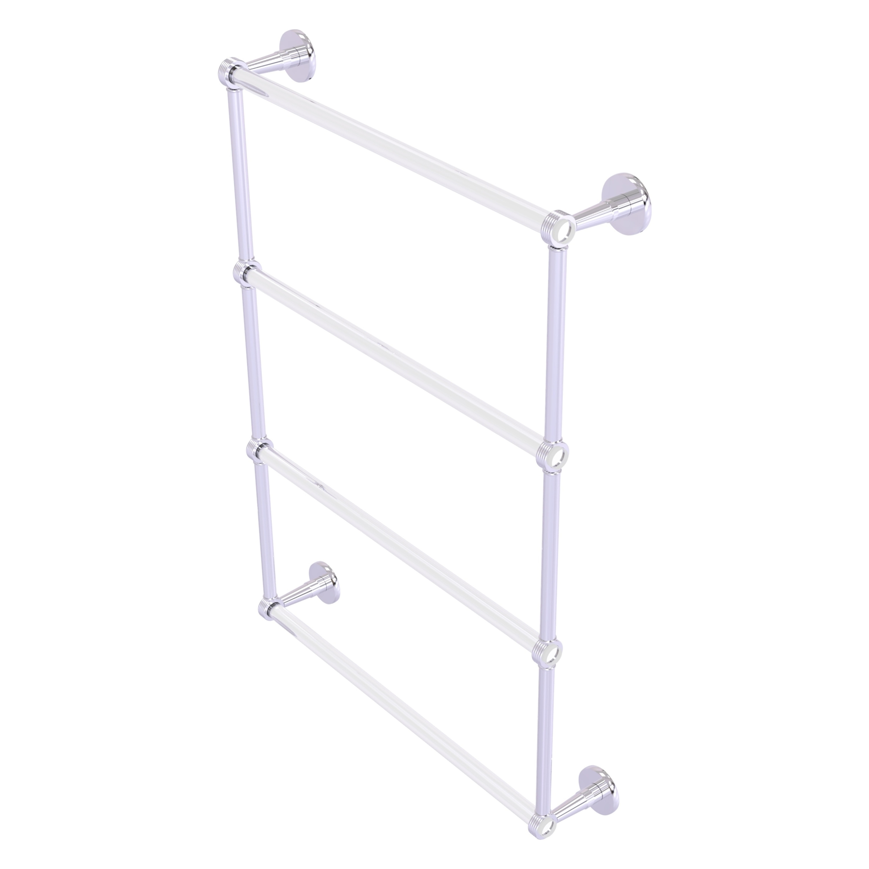 Allied Brass CV-28G-24-PC Clearview 24-in double Polished Chrome Wall mount 4-tier Towel Bar