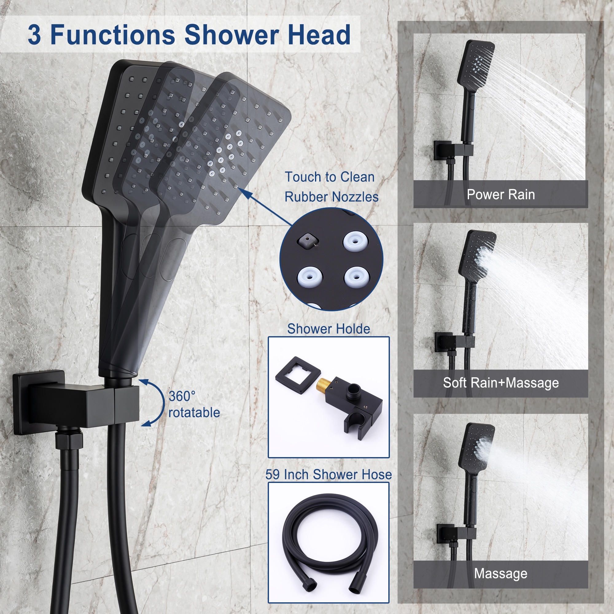 Clihome CL-030ORB-SL Showerhead-Bar-Panels - View #5