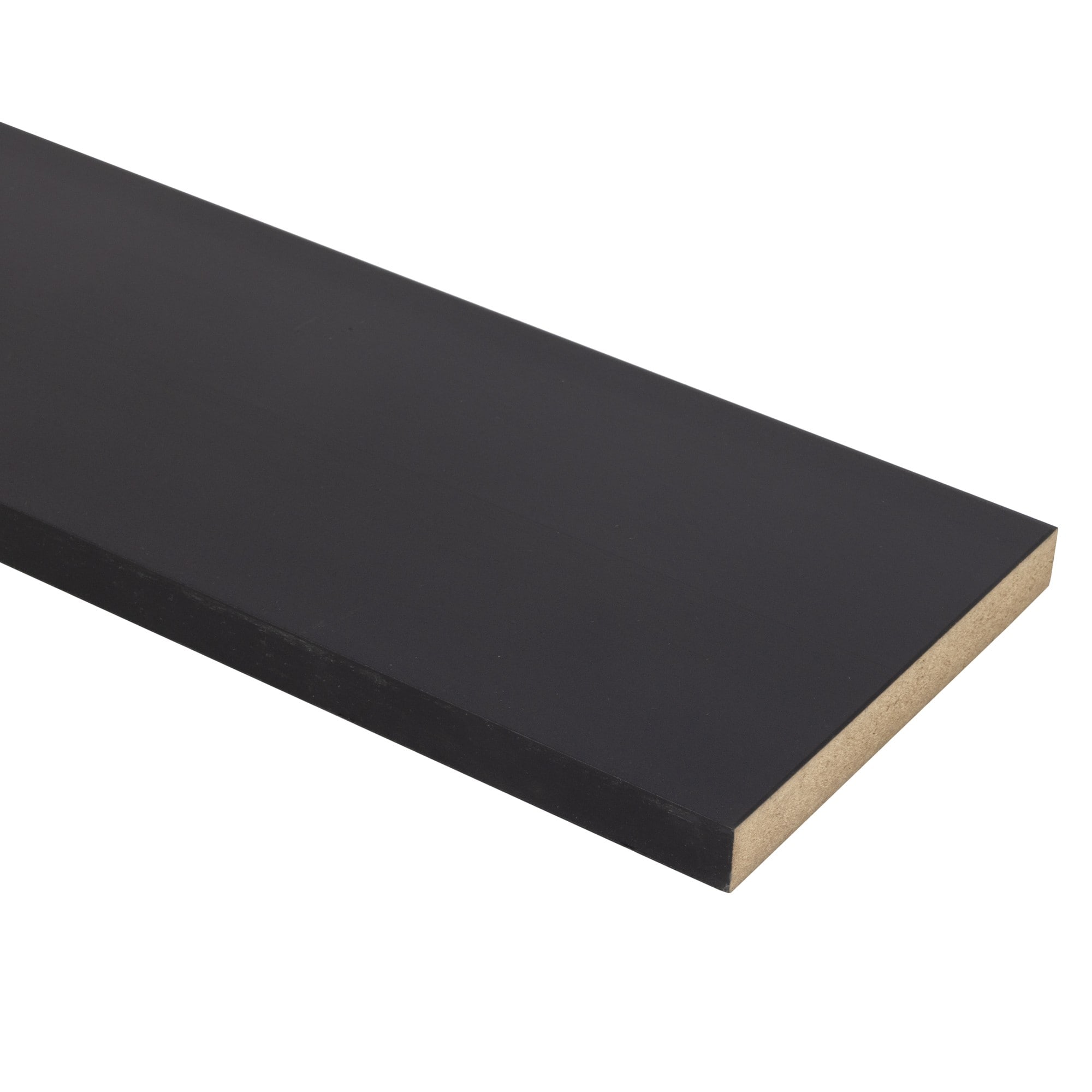 allen + roth 168-PFBLKMDF8 11/16-in x 5-1/2-in x 8-ft Black Painted S4S MDF Board