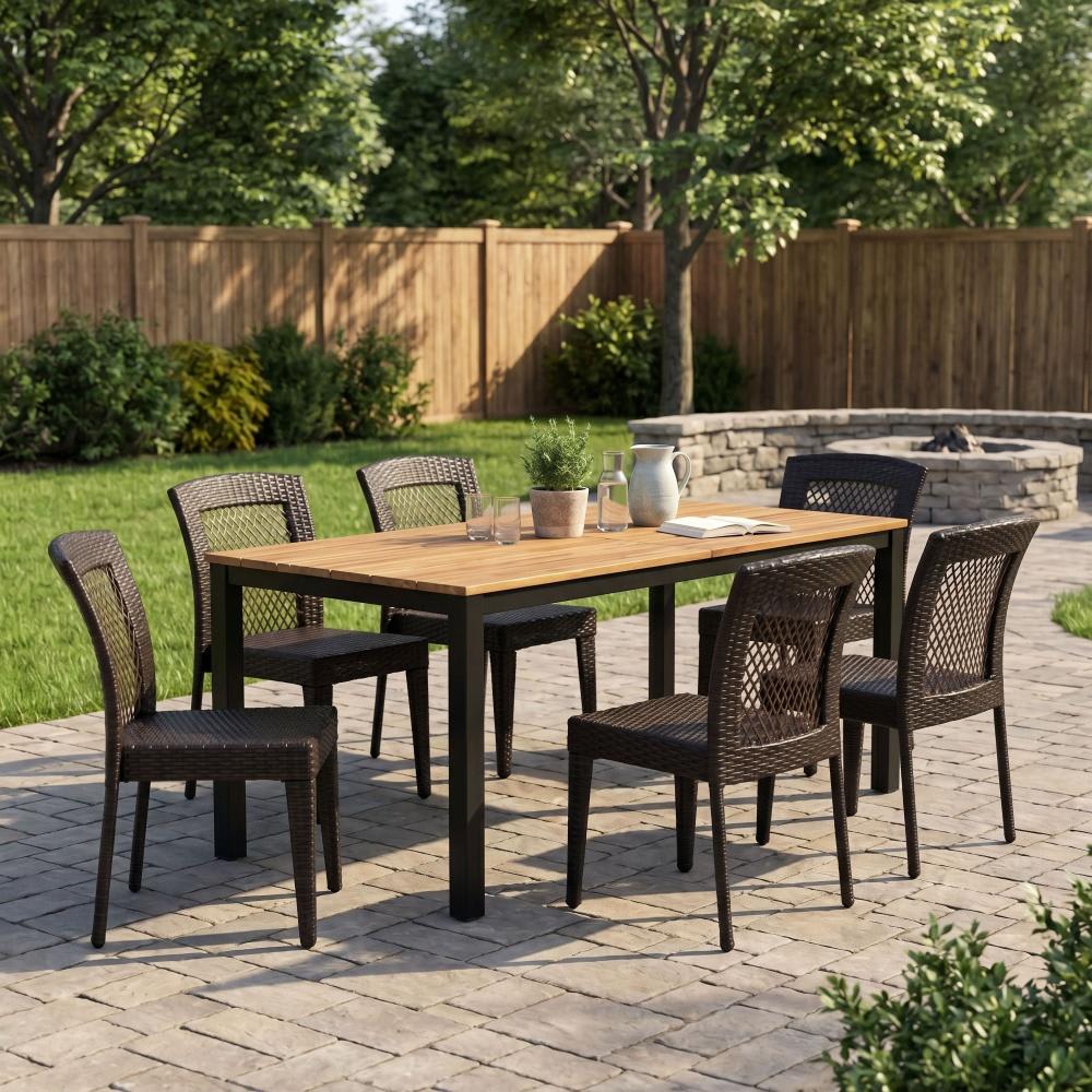 Coolbibila LAIN-SET-BROWN Patio-Dining-Sets - View #2