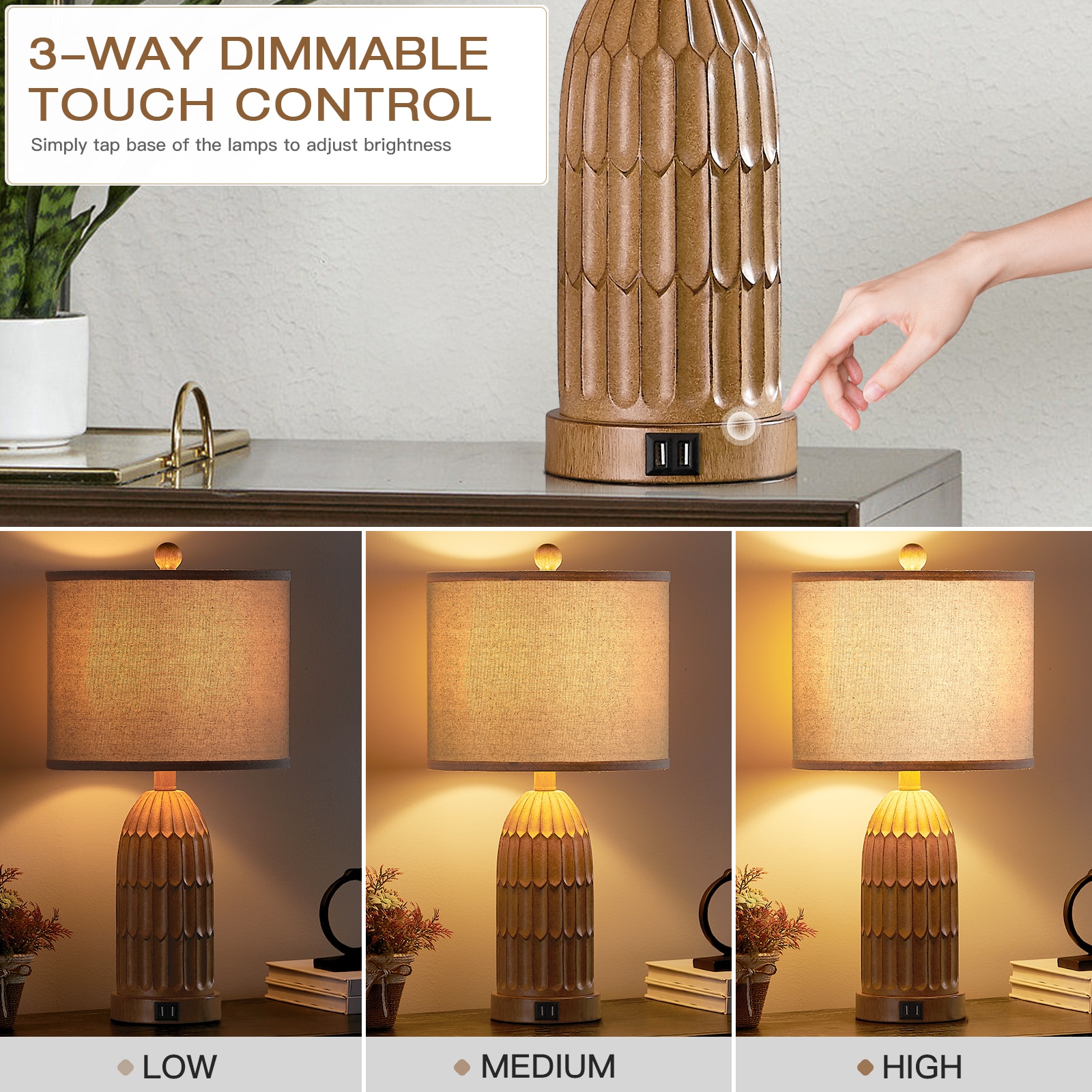 UrFurnishings TD-156 Table-Lamps - View #2
