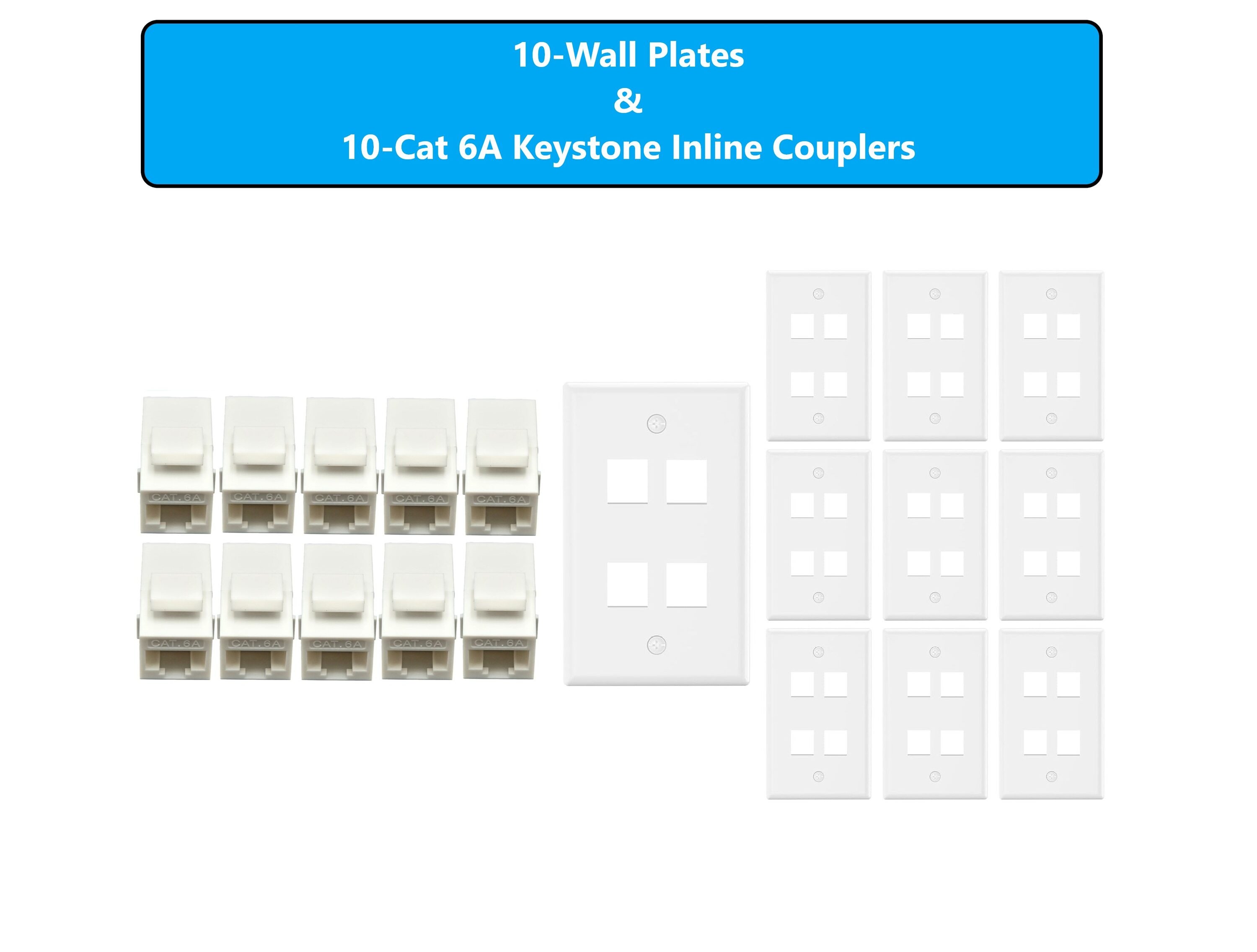 Micro Connectors 1 -Gang White Plastic Standard Wall Plate 10 -Pack