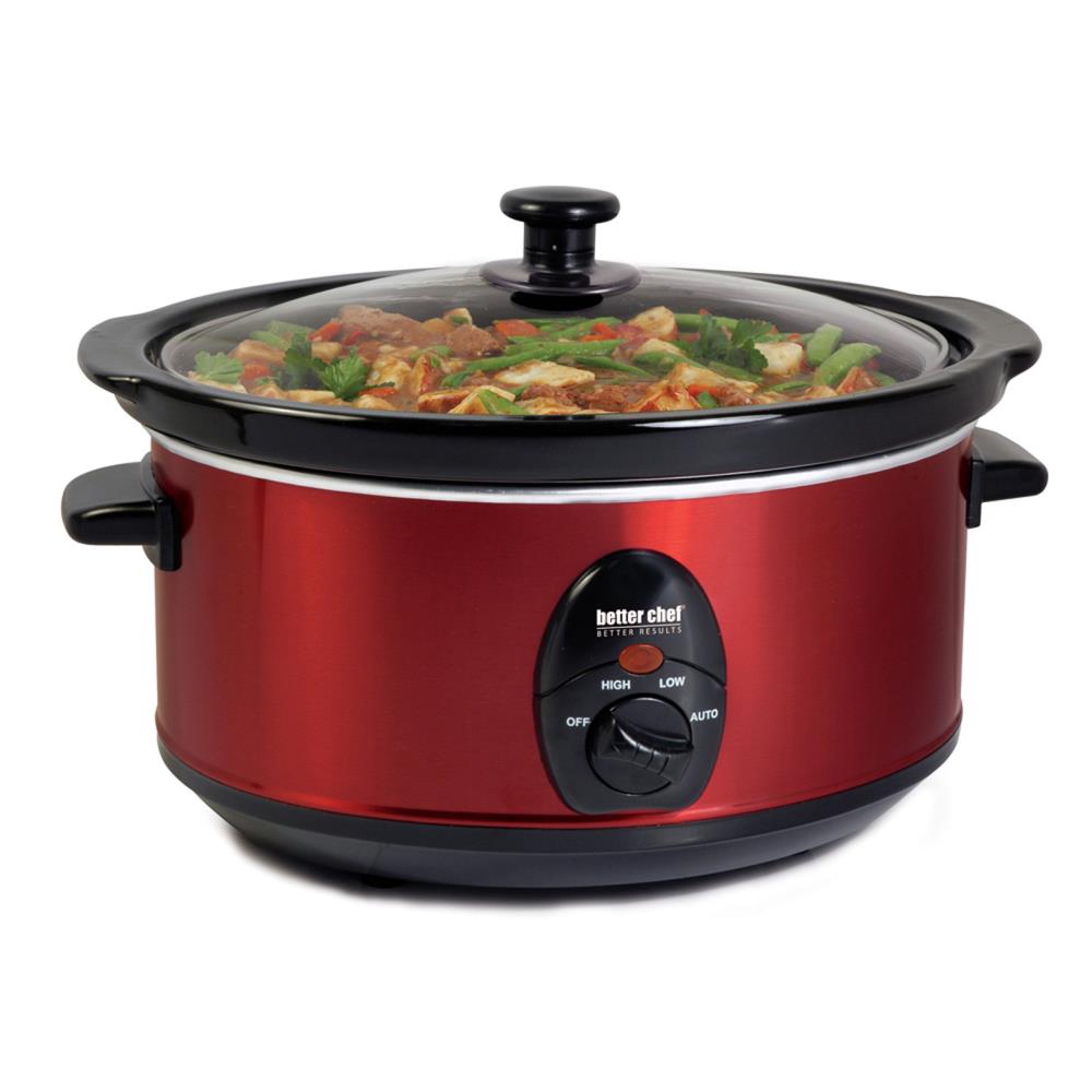 Better Chef Slow Cooker 3.69-Quart Red Oval Slow Cooker in the Slow ...