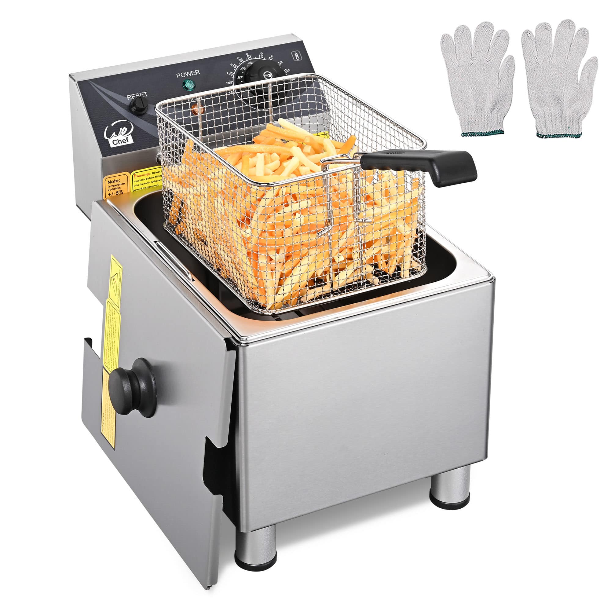 Yescom 26FRY011-HEF867-1-LO WeChef Commercial Deep Fryer 12L Single Tank 24L Dual Tank Electric Deep Fryers with Basket Stainless Steel Electric