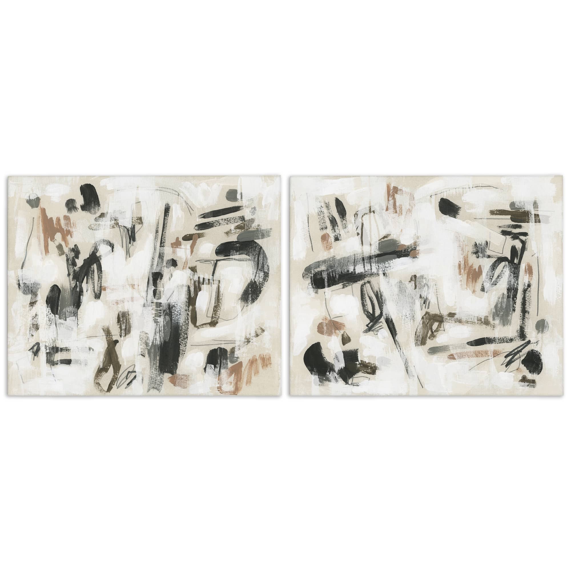 Stupell Industries B2-764-CN-2PC-24X30 Neutral Earth Tones Abstraction 2 Piece Canvas Wall Art Set By June Erica Vess 30 x 24
