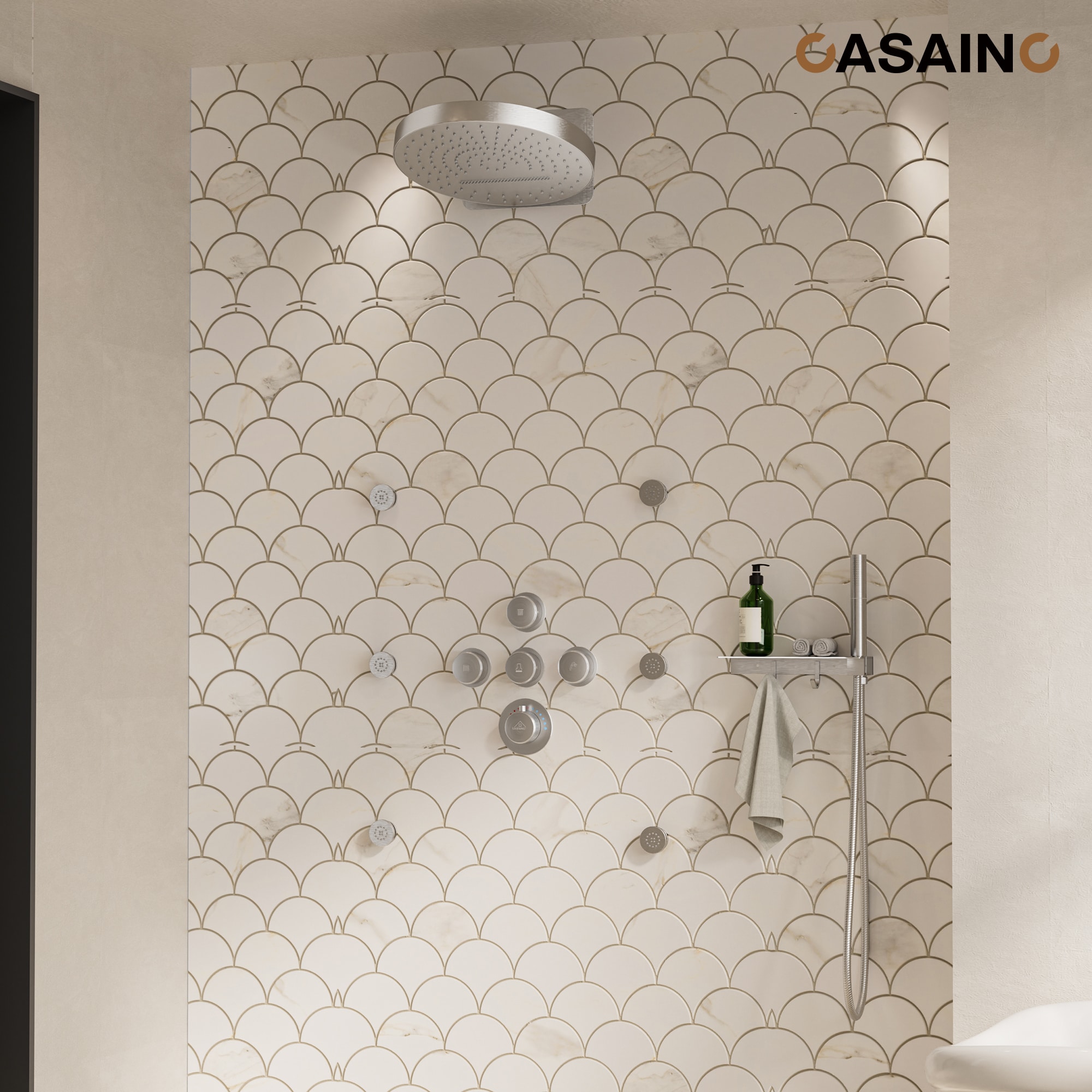 CASAINC KCHS0005-12BN Showerhead-Bar-Panels - View #3