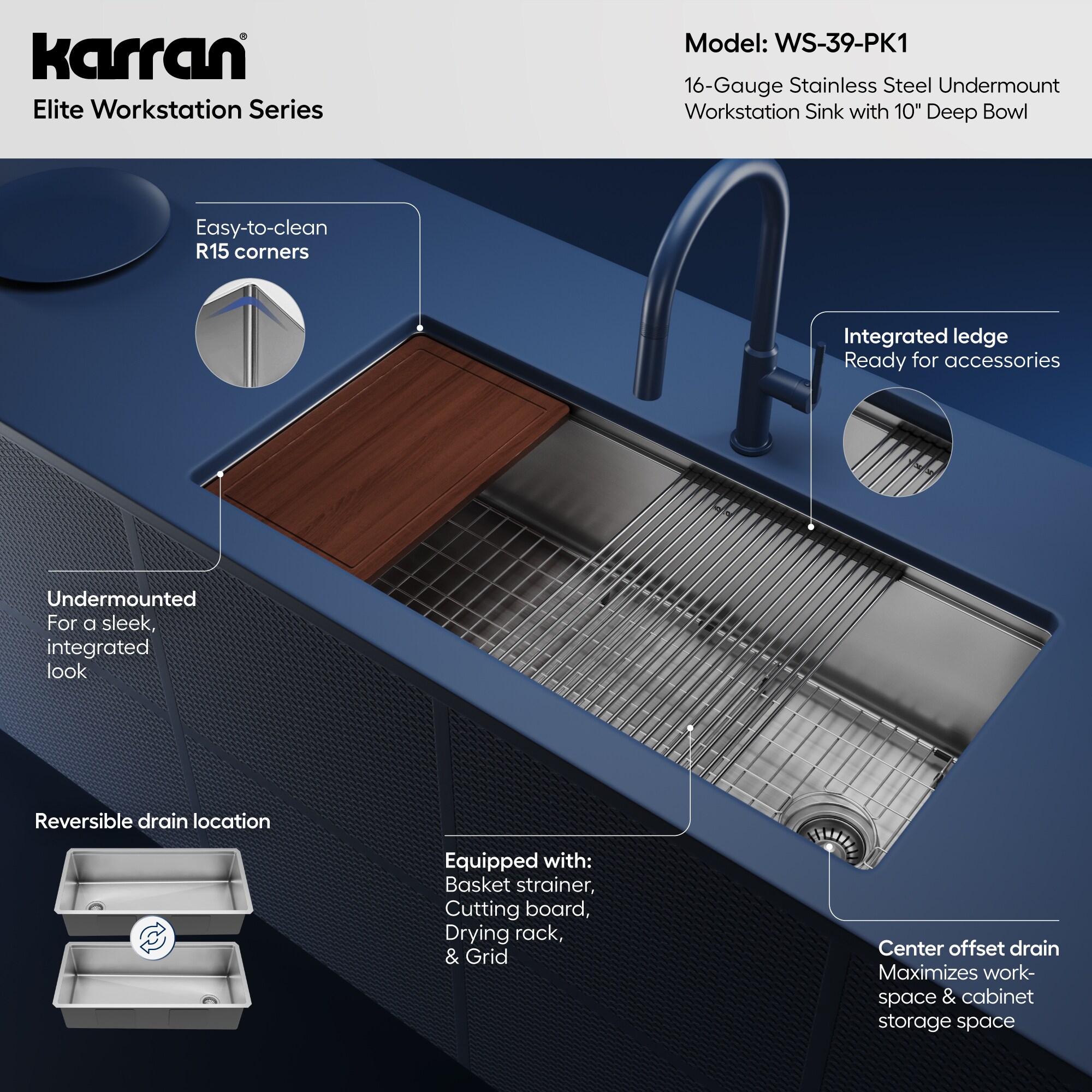 Karran WS-39-PK1 Kitchen-Sinks - View #4
