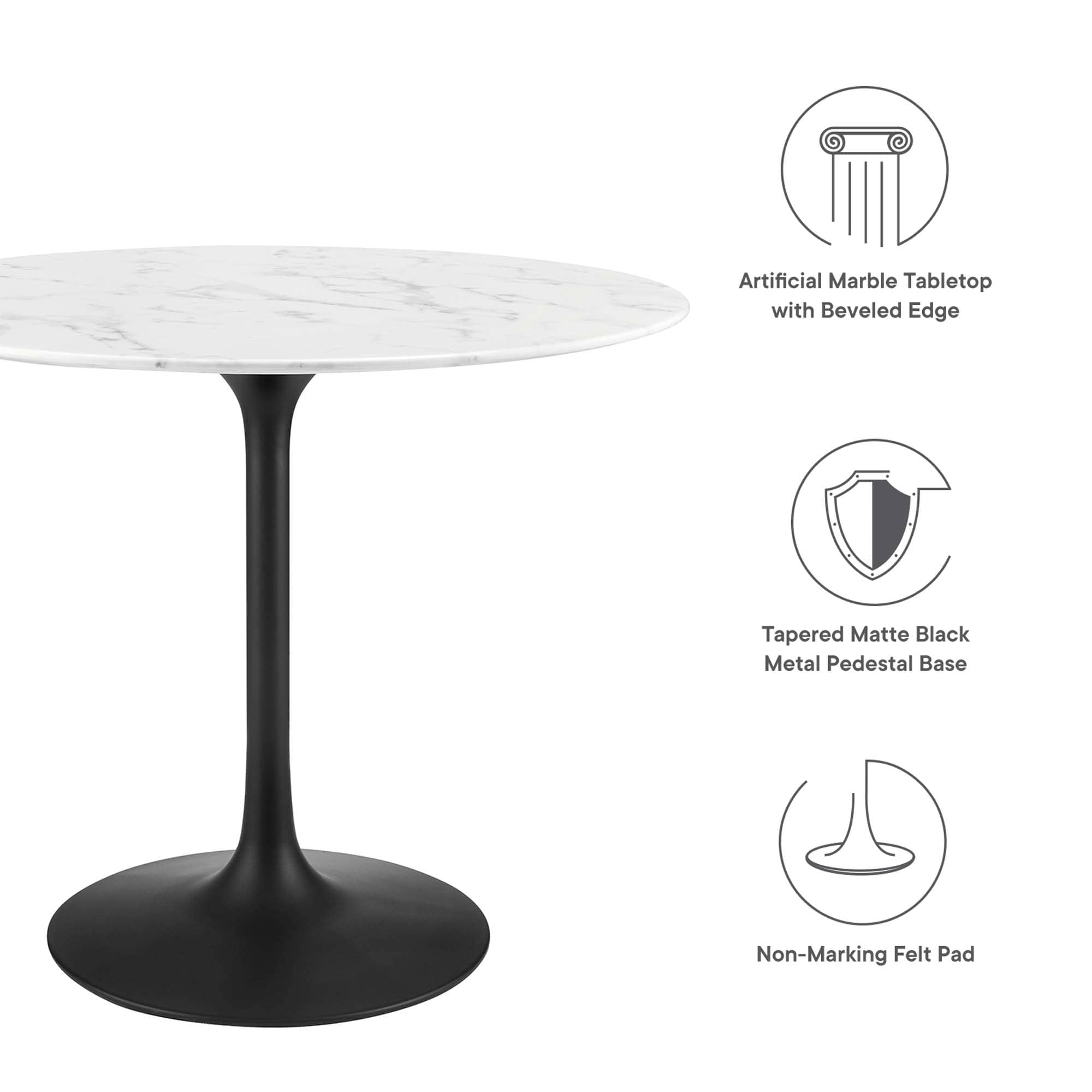 Modway EEI-3516-BLK-WHI Dining-Tables - View #2