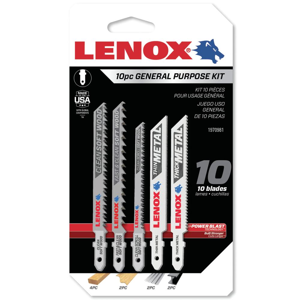 LENOX 1970981 Set T-shank Bi-metal Jigsaw Blade Set ( 10 -Pack )