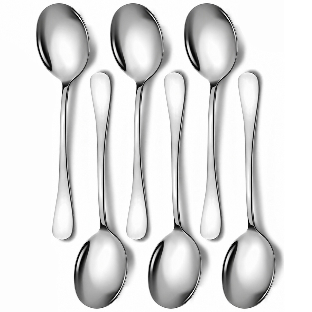 Aoibox 6 Piece 10 in Stainless Steel Mirror Polished Large Serving Spoons Set for Buffet Parties and Catering #LABDFDUG