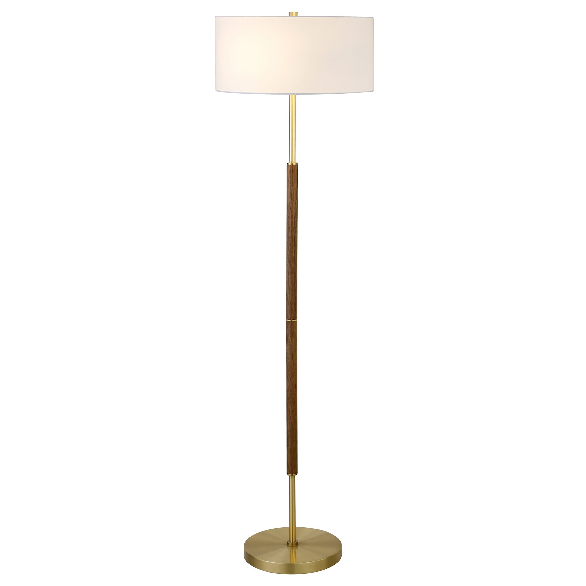 Rustic Oak and Brass Smart 61.5" Adjustable Floor Lamp