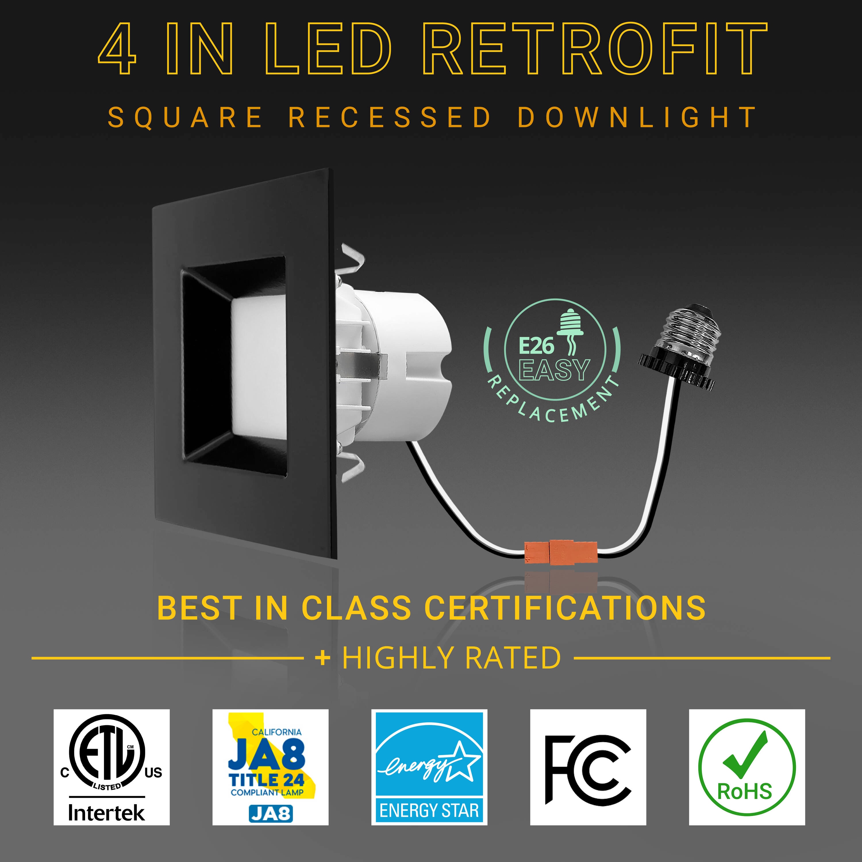 NUWATT SQ-C4-11W-5CCT-BLK12 Led-Retrofit-Downlight - View #4