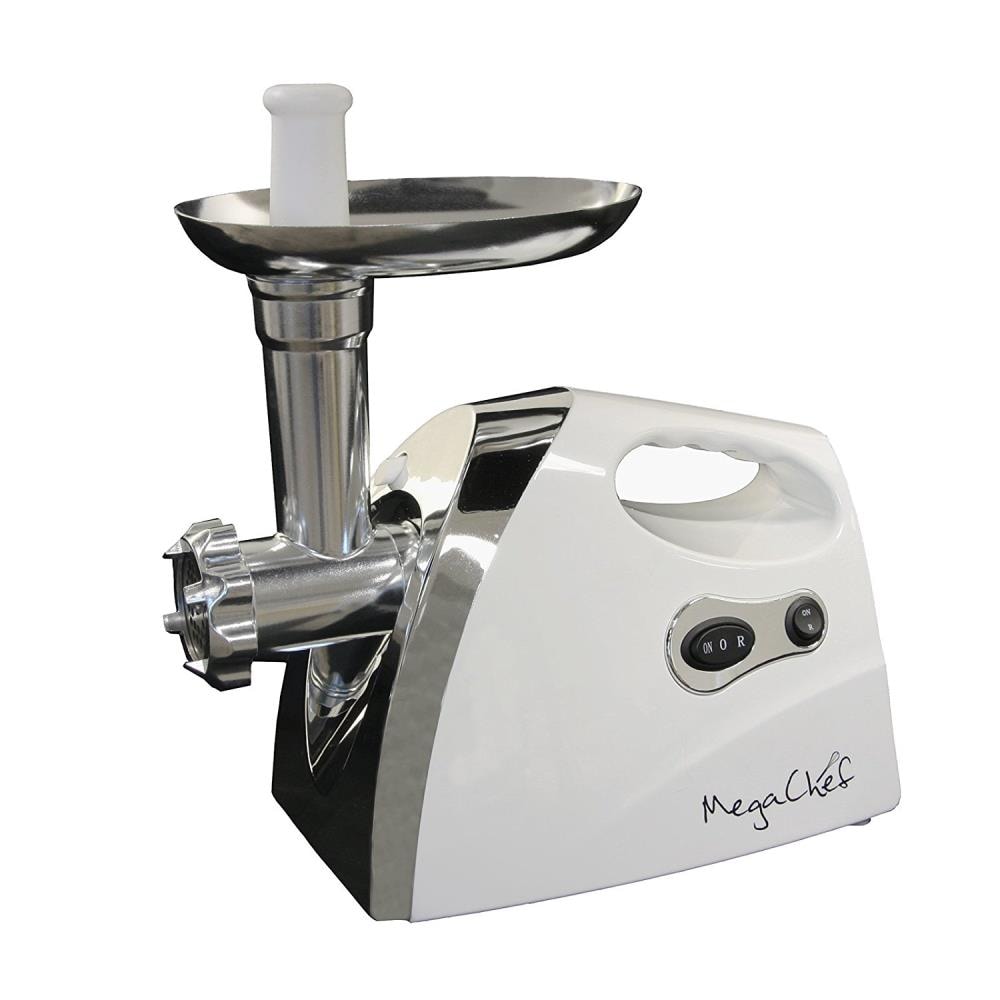 MegaChef White 1200 Watt 2-Speed Automatic Meat Grinder with Stainless  Steel Parts - ETL Safety Listed in the Meat Grinders department at
