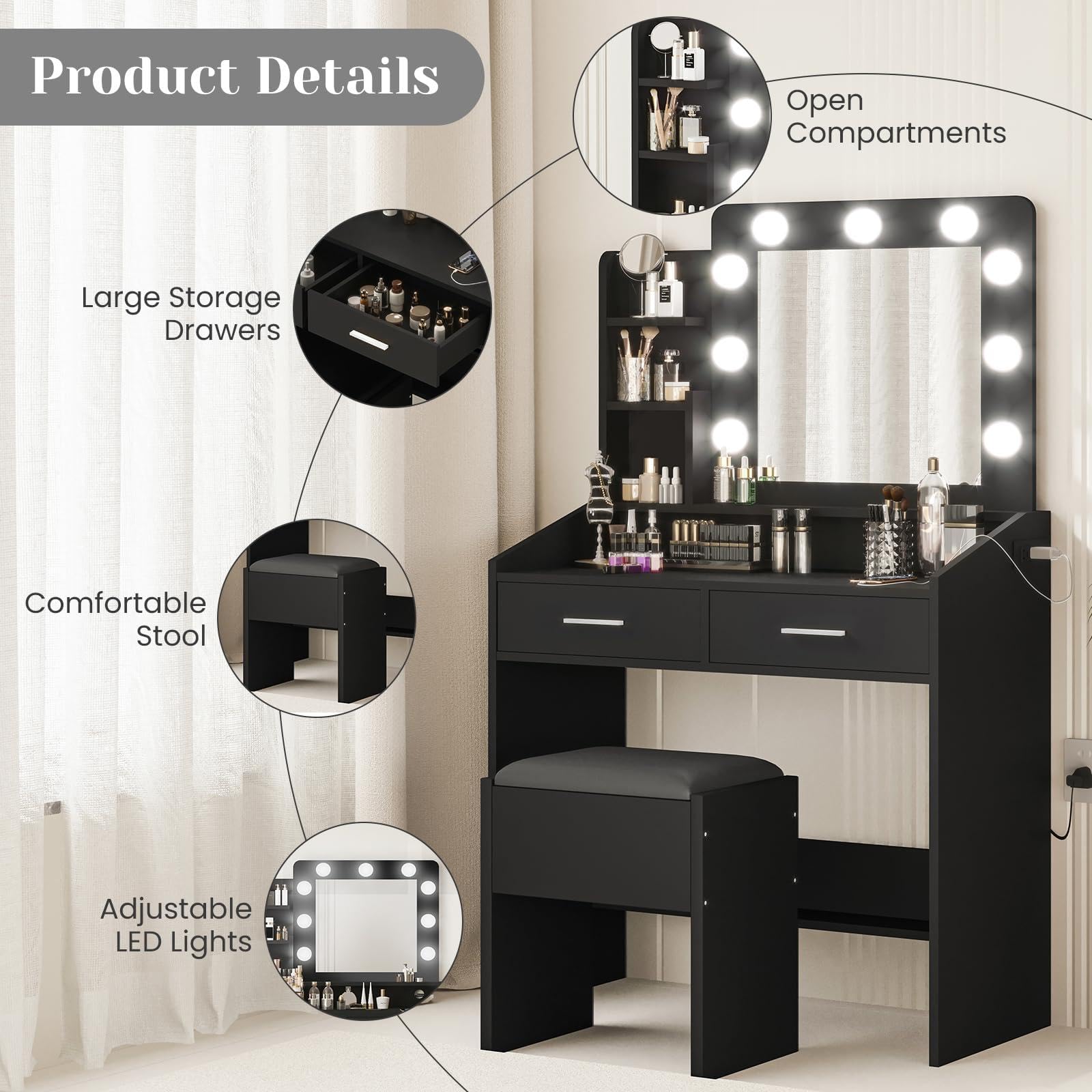 GarveeLife LSLX0401SZT068 Bedroom-Vanities - View #2