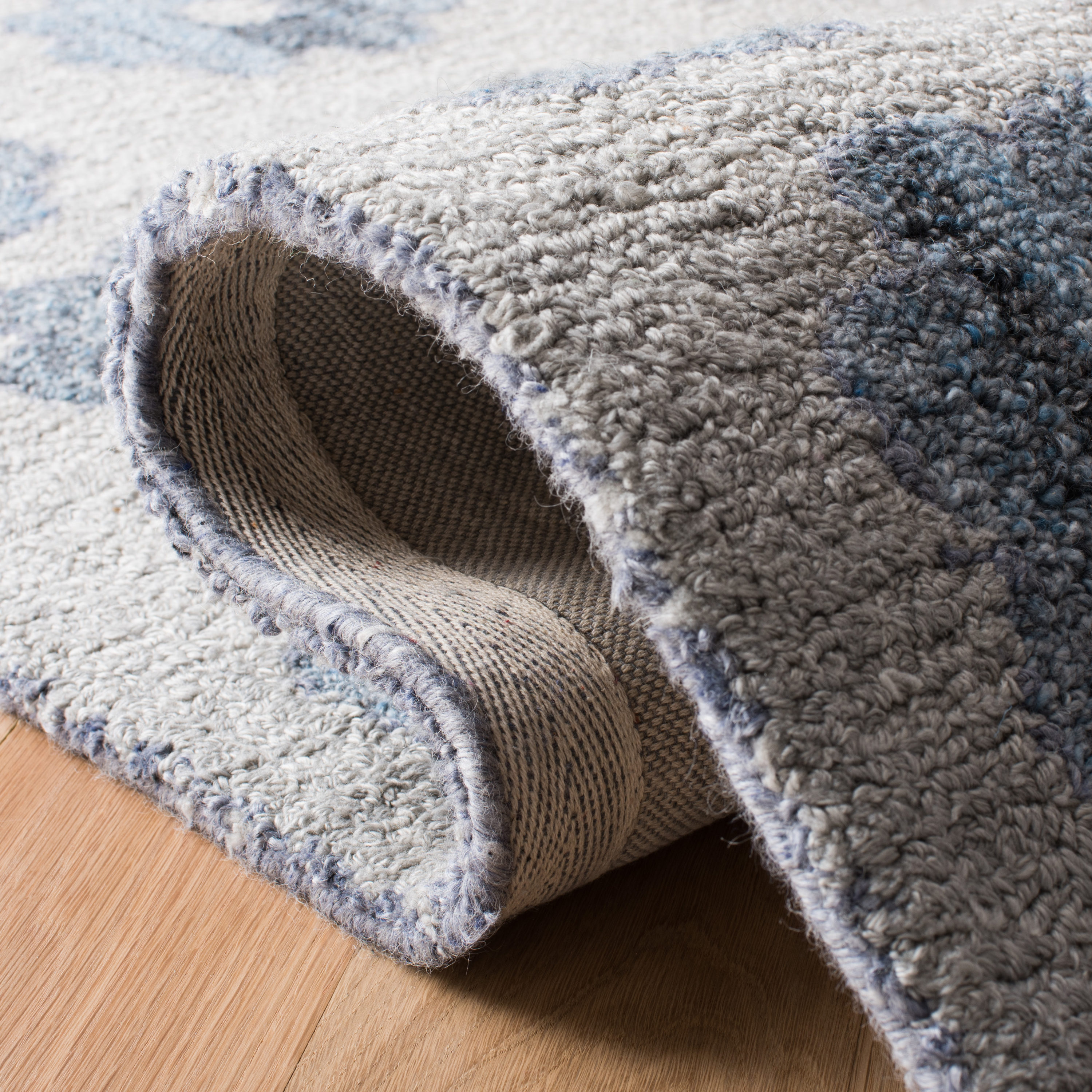 Hand-Tufted Harmonious Gray Wool Abstract Area Rug - 59"x84"