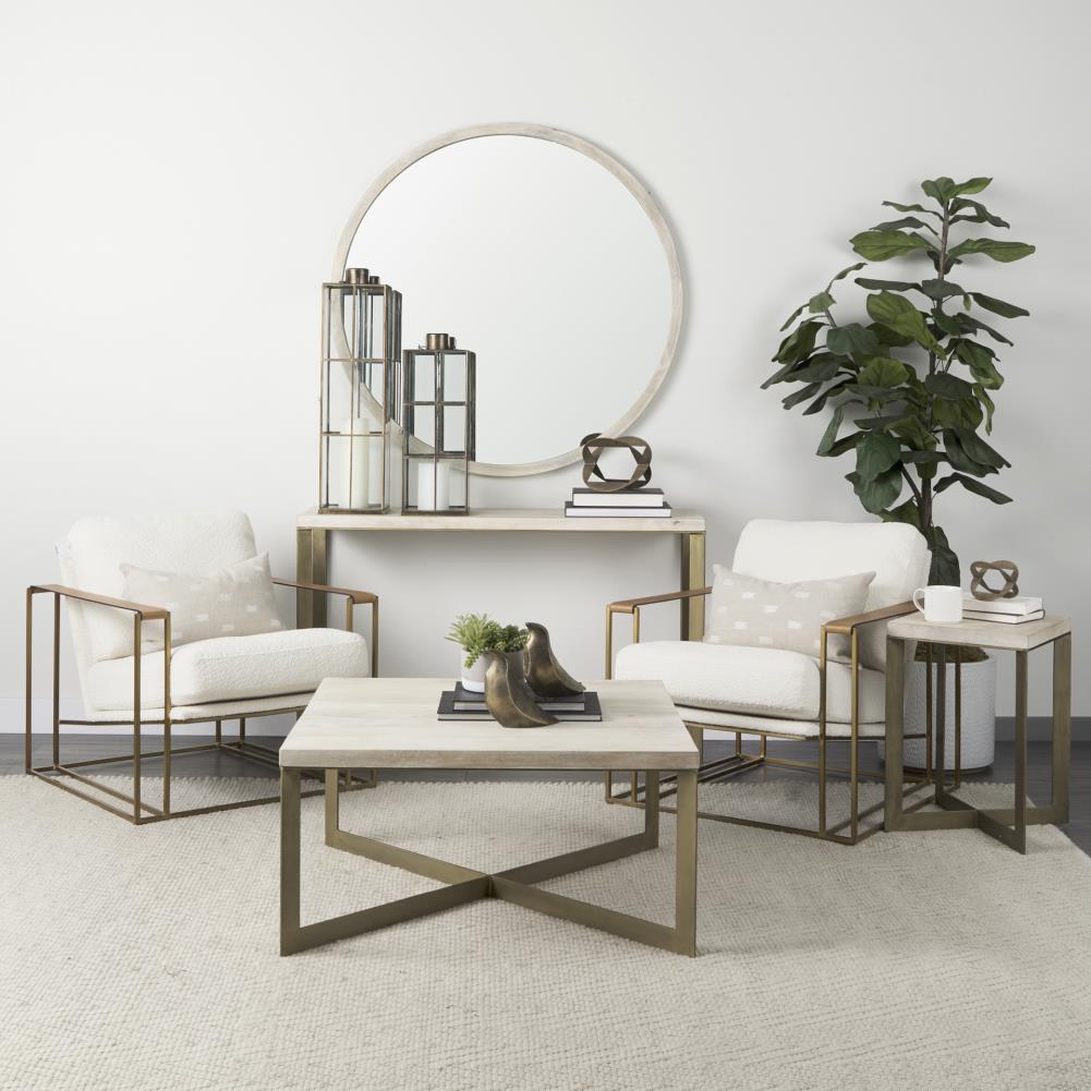 Antiqued Gold Geometric Metal Decorative Object