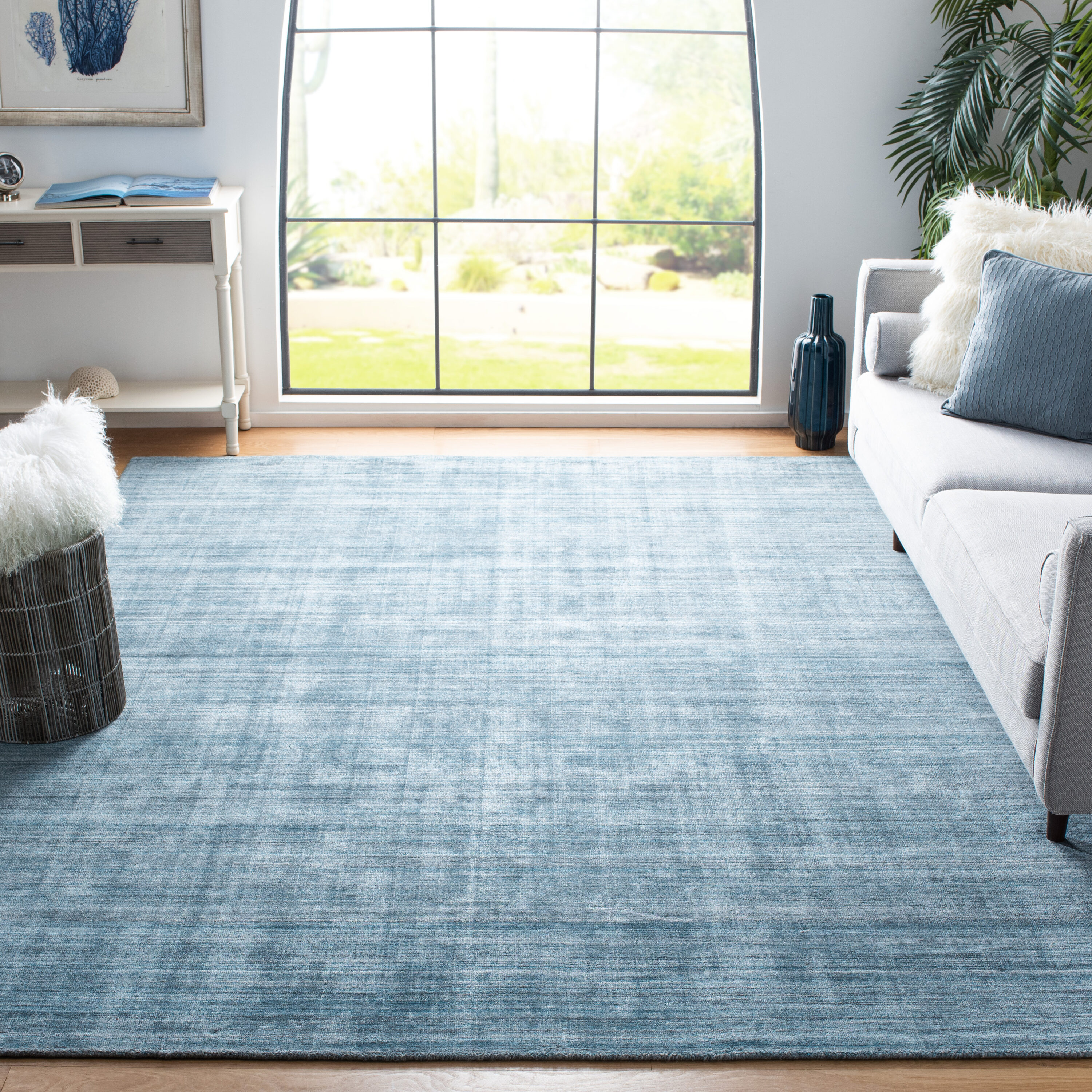  Mirage 176 Teal/Blue Solid / Tonal 8ft x 10ft Large Rectangle Rug