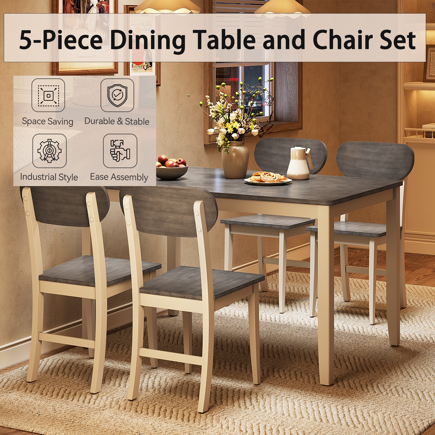 Tribesigns LWFD-ZF00018-YN Dining-Tables - View #3