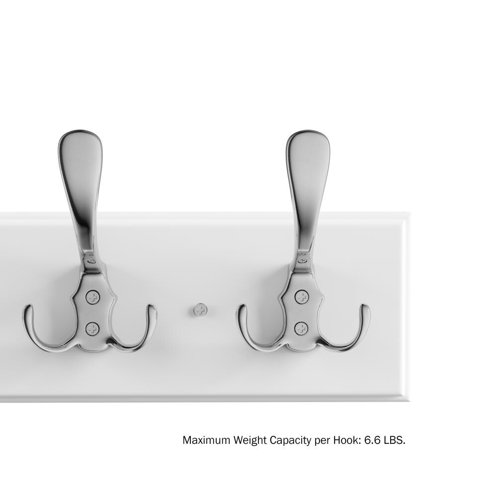 Hastings Home 6-Hook 27.75-in x 6-in H White Decorative Wall Hook (6.6-lb  Capacity) at