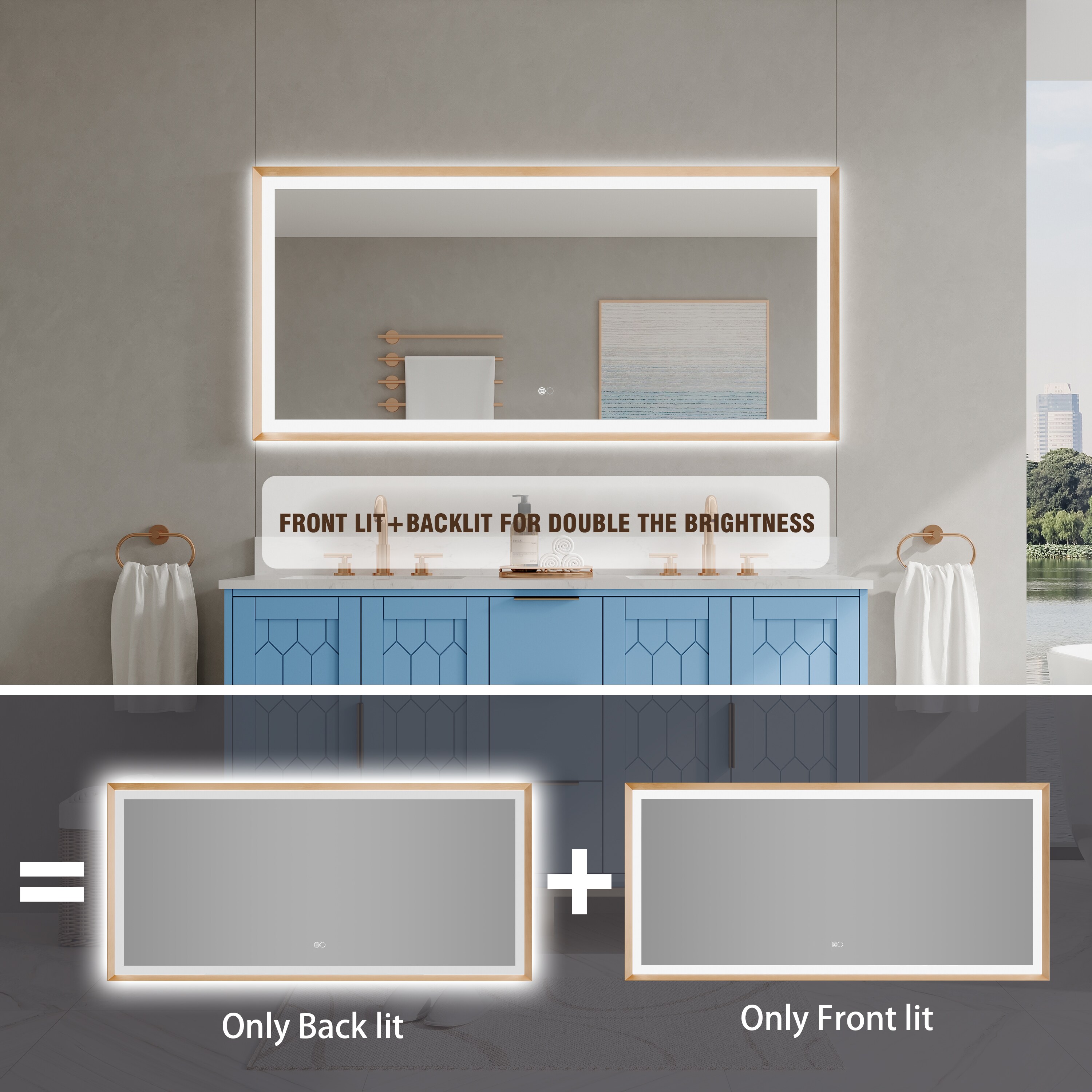 CALVON CLW66028BG Framed-Bath-Mirrors - View #9