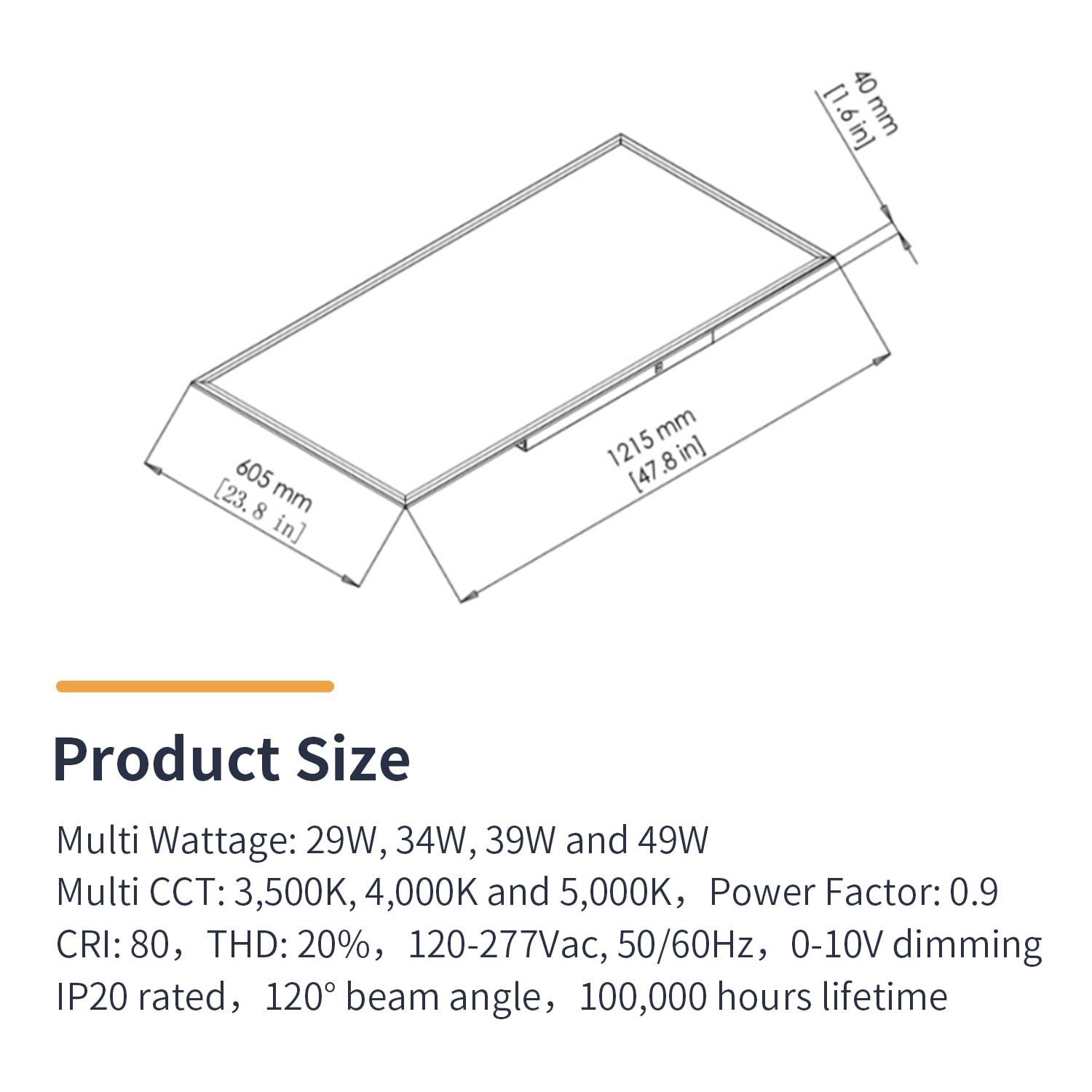 LED One 24BLPL-MW(49)MCCT Led-Panel-Lights - View #5
