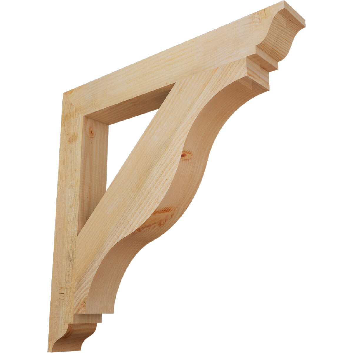 Ekena Millwork BKT04X30X30FST01RDF Funston traditional rough sawn 4-in x 30-in x 30-in Douglas fir Brown Wood Standard bracket