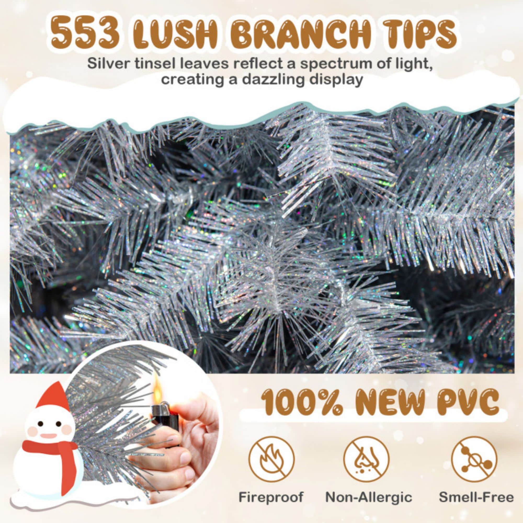 WELLFOR CR-K-M0739WH Artificial-Christmas-Trees - View #4