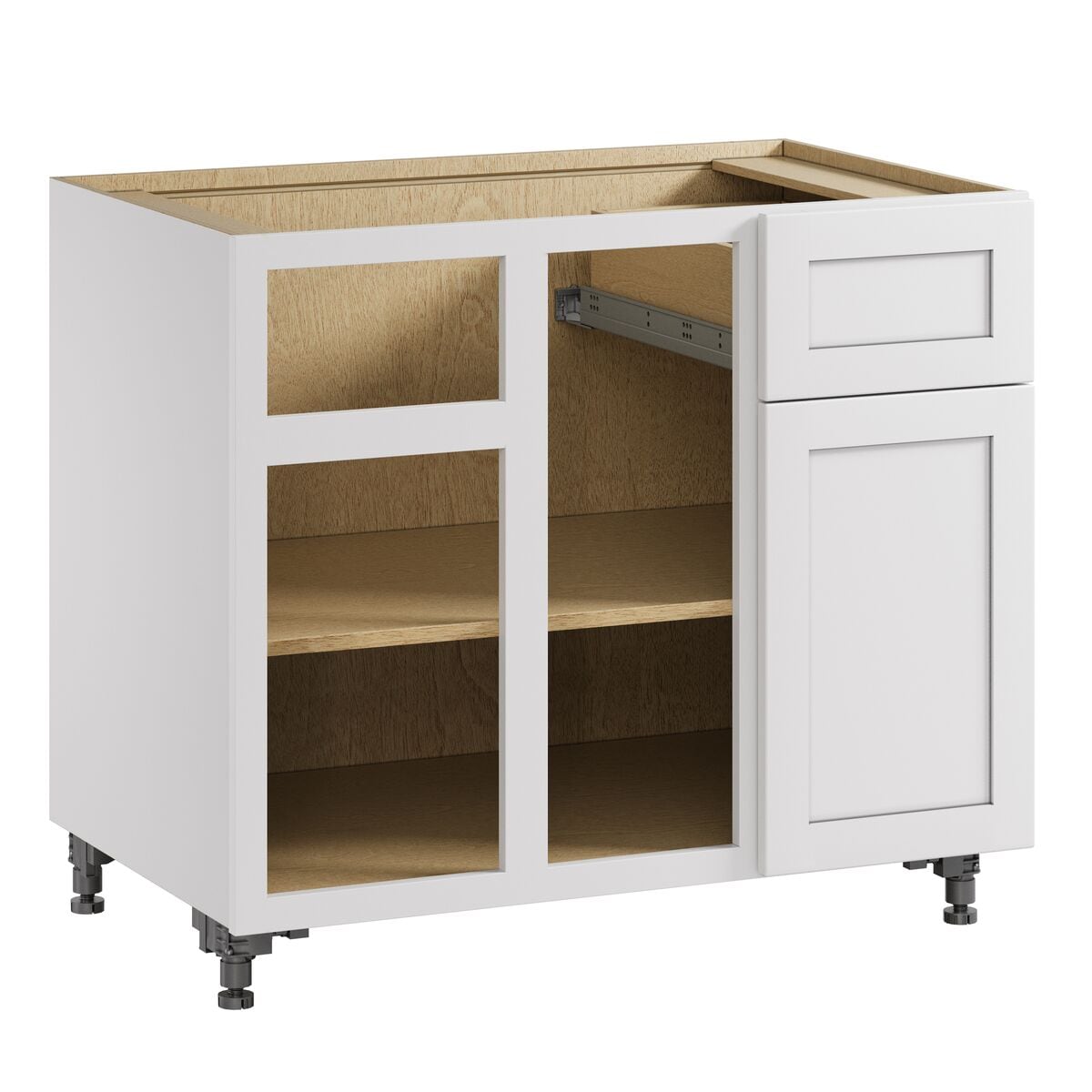 Whalen CLICK-IT LWSCLICK-23 Enfield 39 W x 34.5-in H x 24-in D Classic White Birch Blind Corner base Ready to assemble Plywood Cabinet (Raised Panel Shaker)
